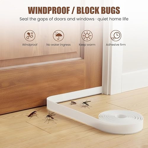 Miniatura 2 de Burlete de sellado de puerta, tira de sellado de silicona transparente 2026 para ventana, resistente a la intemperie, insonorizada, tira de sellado