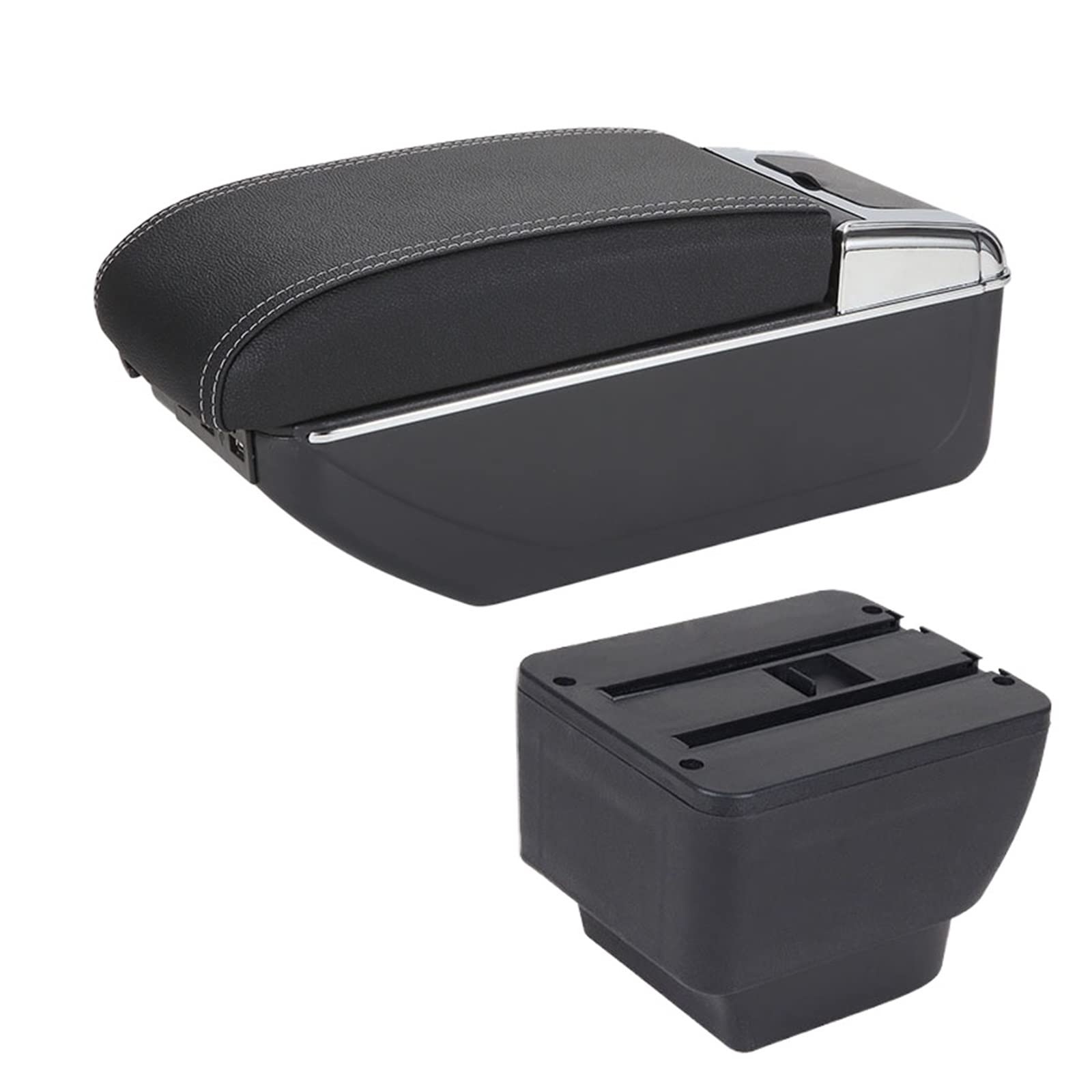 Baiqimv For Mazda 2 For Demio Car Armrest Box Retrofit Storage Box Car Accessories Interior Details Center Console Storage Box(B3 7USB)
