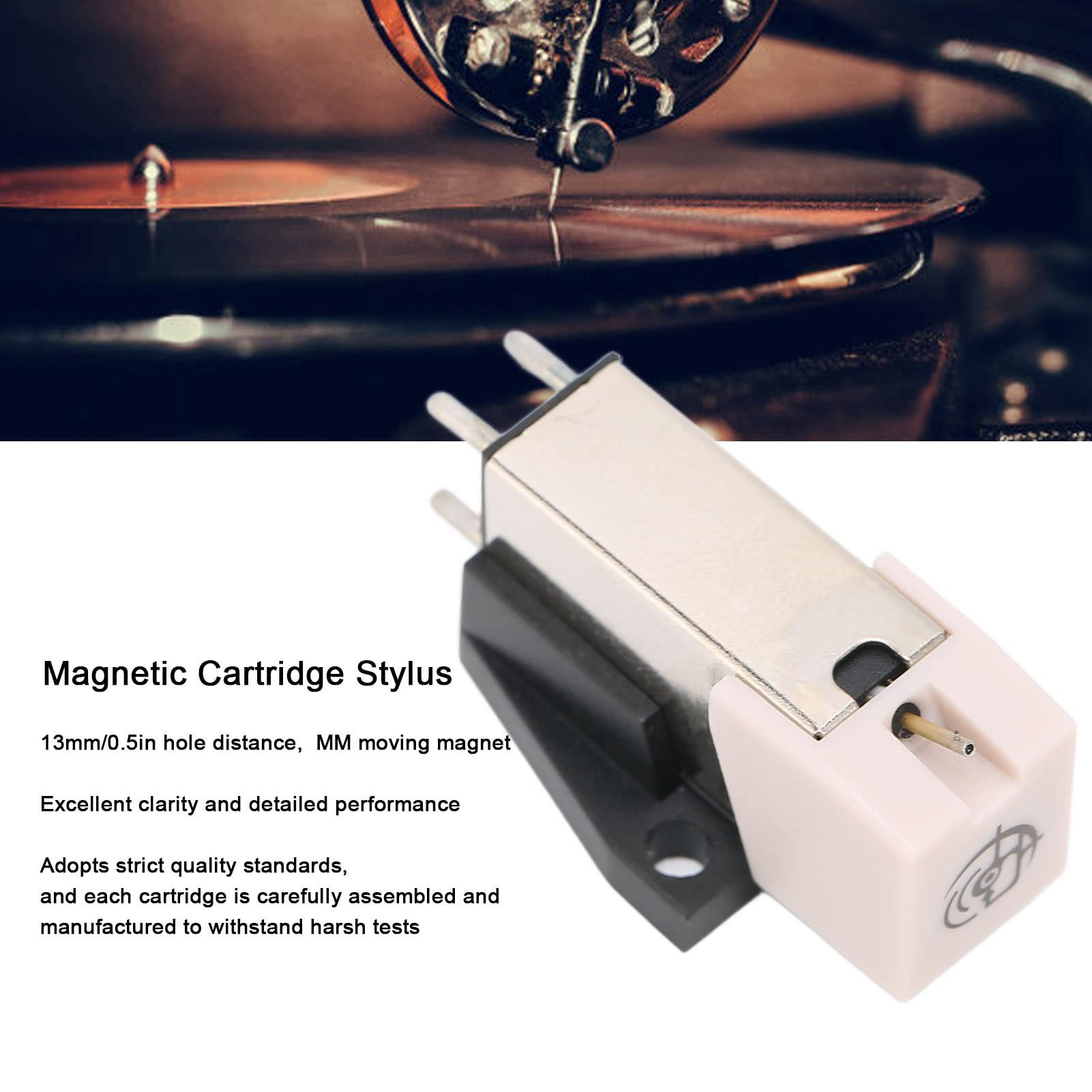 Magnetyczny Rysik na Wkładkę, 13 Mm/0,5 Cala Odległość Otworu Gramofonu Wymiana Rysika na Wkład z Osłoną Ochronną na Gramofon Gramofonowy