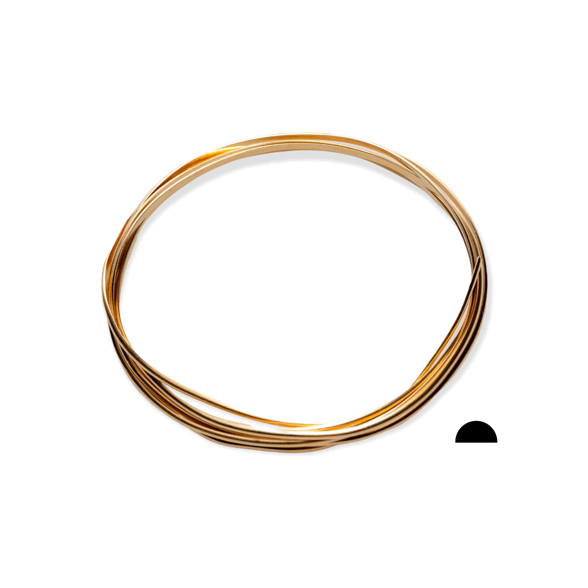 Alambre de calibre 18, relleno de oro amarillo 14/20, medio redondo, medio duro, 10 pies de Craft Wire