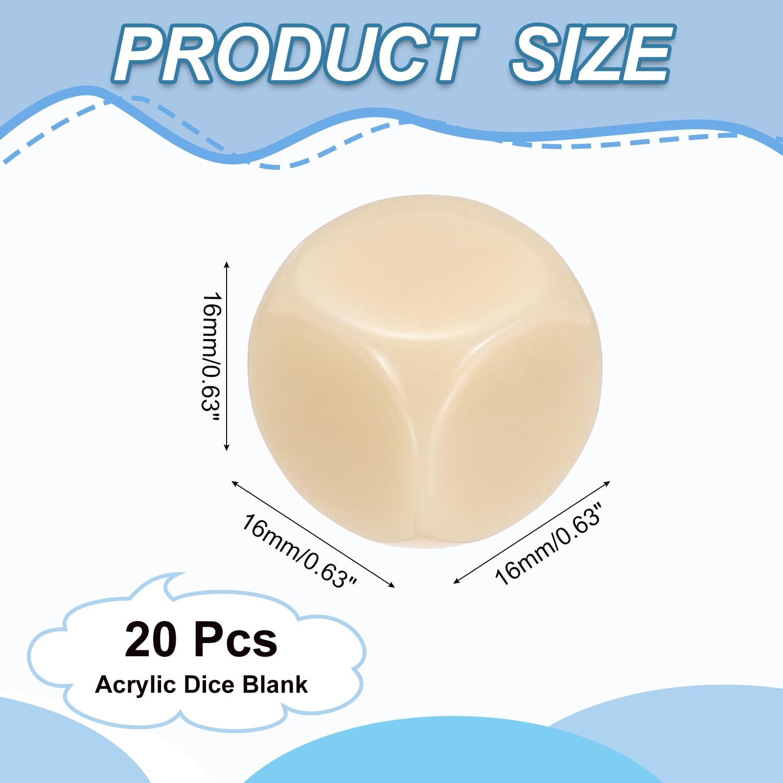 PATIKIL 16mm Acrylic Dice Blank - Image 2