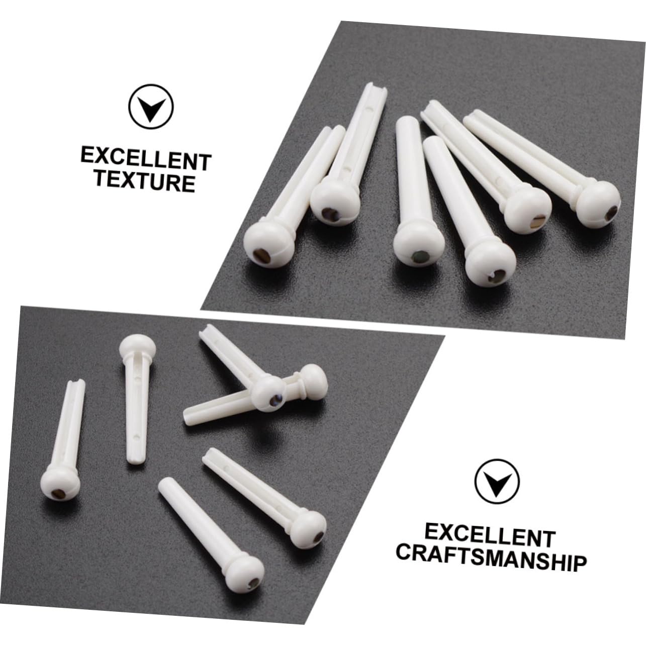 FAVOMOTO 2sets Replaceable Guitar Bridge Pins String Nails Pin for Guitar 6pcs*2