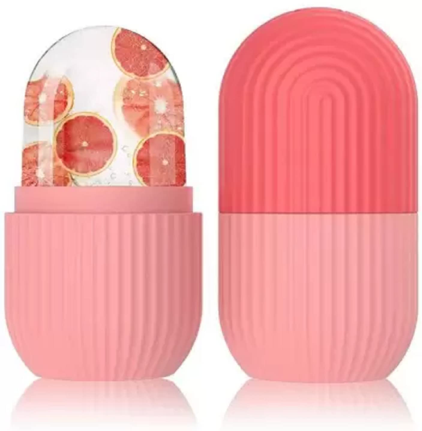 Tirth jal Ice Face Roller Silicone Facial Cube for Eyes Neck Massage Face Beauty Skin Care Ice Mould Kitchen Tools (Pink)