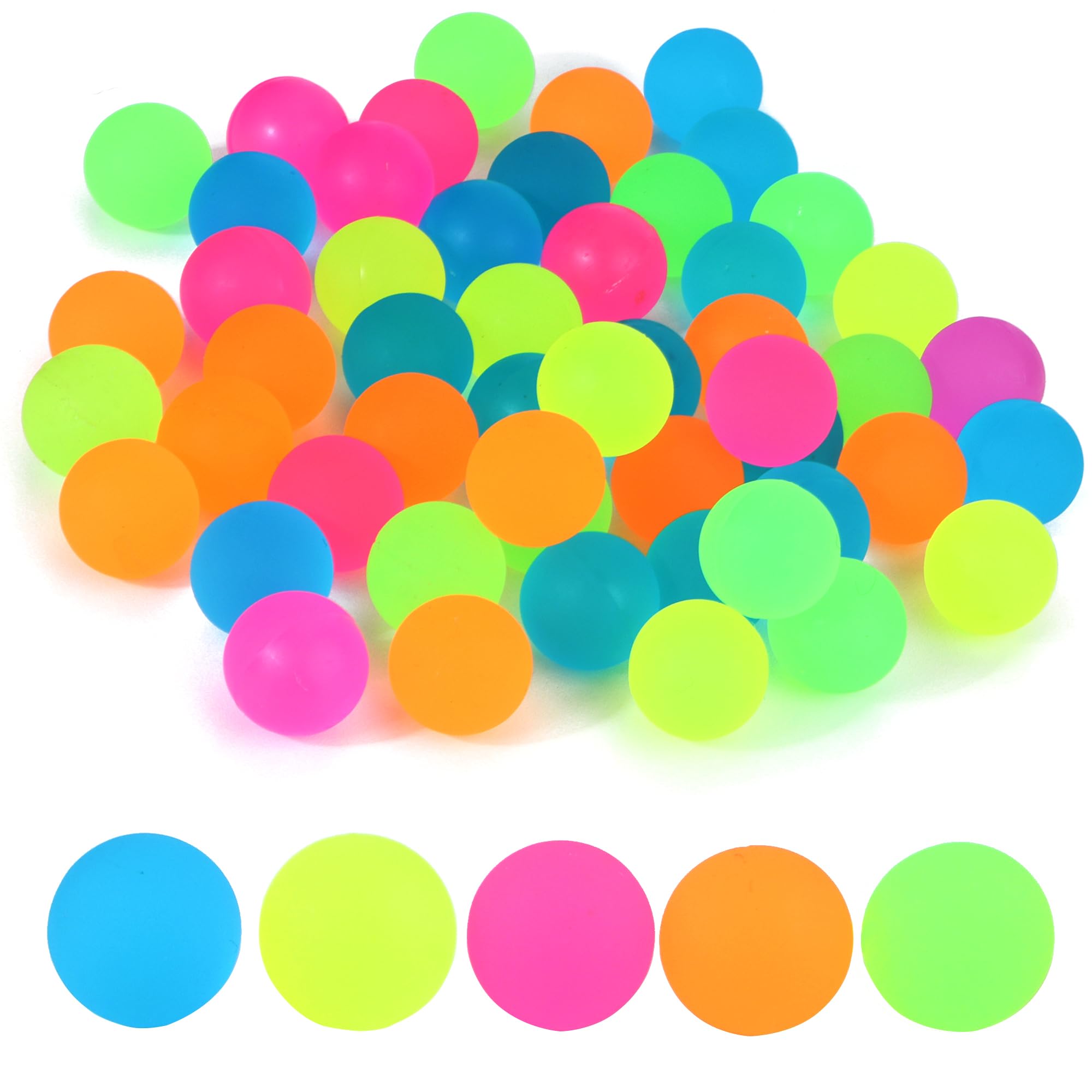 DBALL 42 Pezzi di Palline Rimbalzanti in Gomma da 25MM Palline Colorate per Bambini Glassate Pallina Rimbalzante per Bomboniere Regalo di Compleanno per Bambini Souvenir