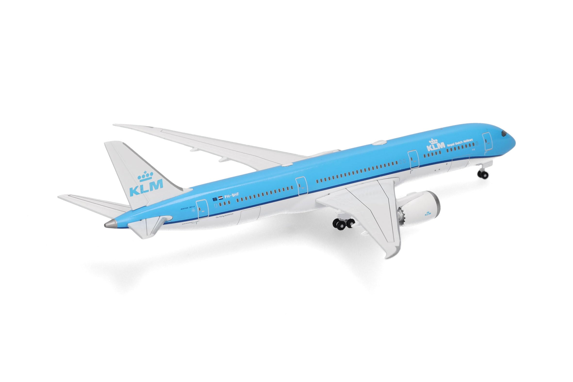 Herpa Miniatura del avión KLM Boeing 787-9 Dreamliner, Escala 1/500, maqueta de colección, modelismo, avión sin Soporte, Figura Metal