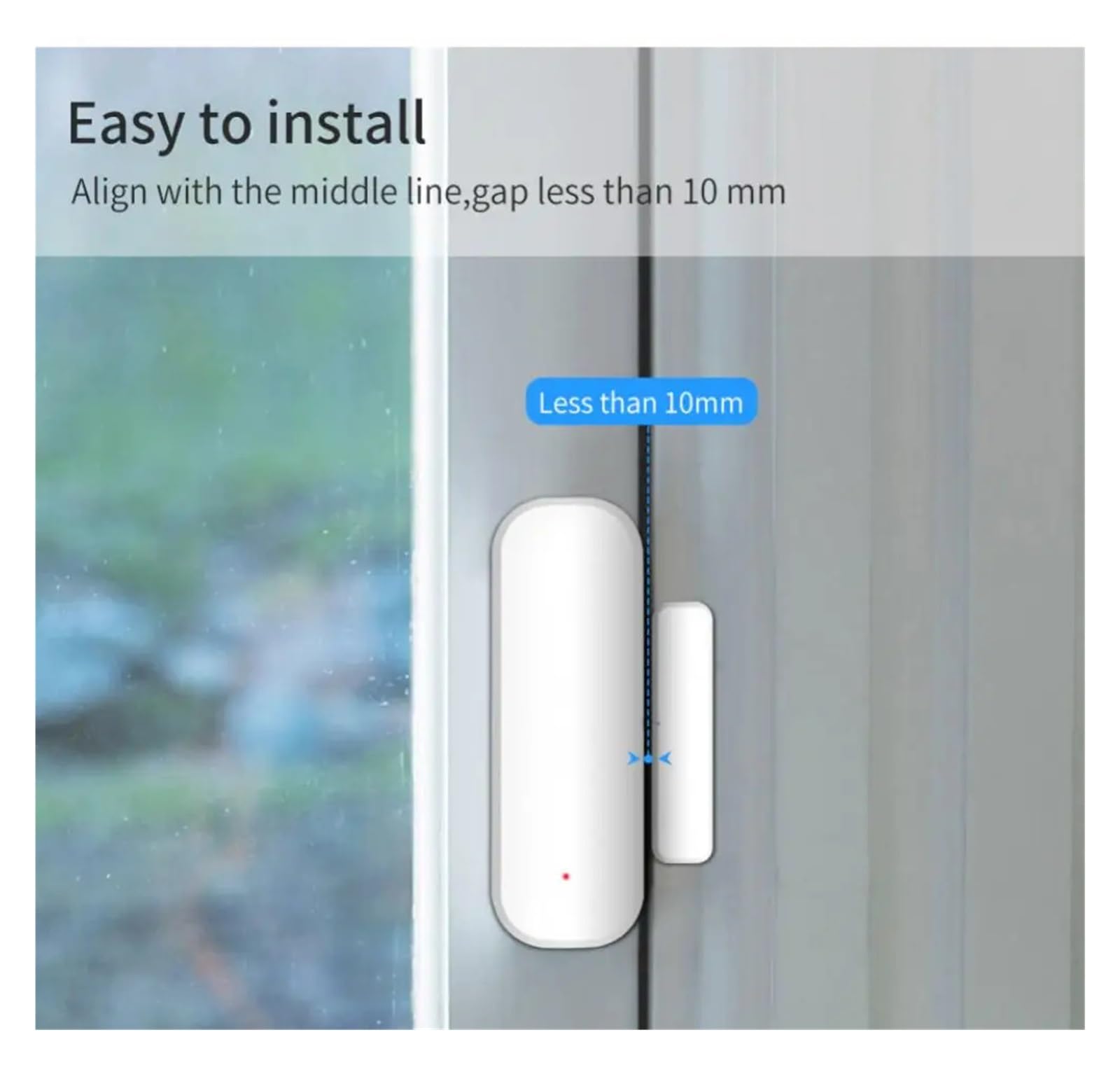 Sensor de puerta inteligente Tuya ZigBee, detectores de puerta abierta y cerrada, protección de seguridad inteligente for el hogar, Control de vida inteligente a través de Alexa(4 Pieces)