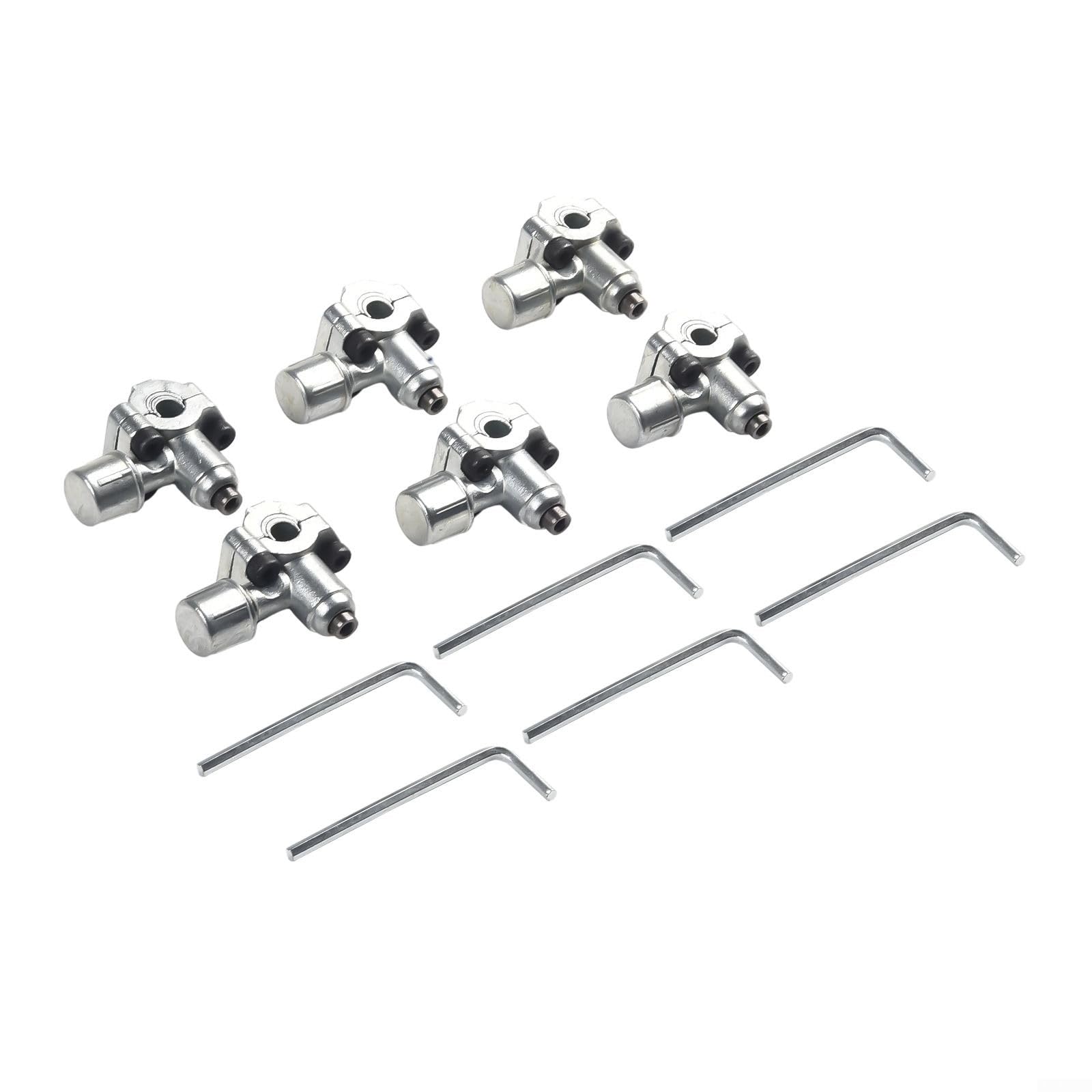 6 Stück BPV31 Durchstichventil Set für HLK-Kälteanlagen, Metall Line Tap Valve Kit 1/4, 5/16, 3/8 Zoll Kupferrohr, silber