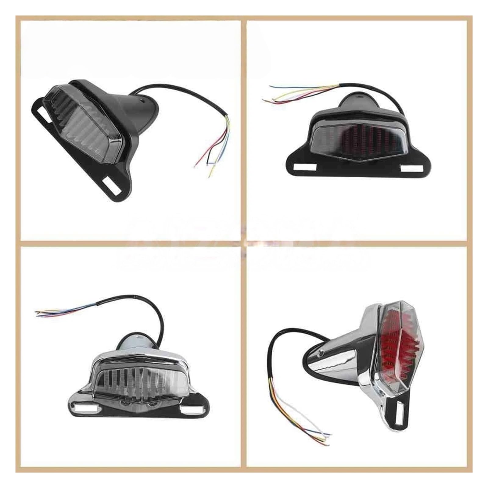Feu arrière LED pour Moto, feu Stop, feu de Position, 12 V, pour Har&Ley avec éclairage de Plaque d'immatriculation arrières Lampe