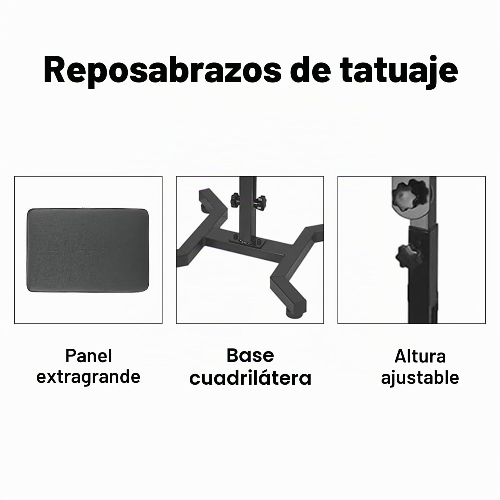 Reposabrazos Profesional para Tatuajes, Soporte de Brazo Plegable con Reposapiernas Ajustable en Altura, Base Estable y Apoyo Acolchado para Estudios de Tatuadores