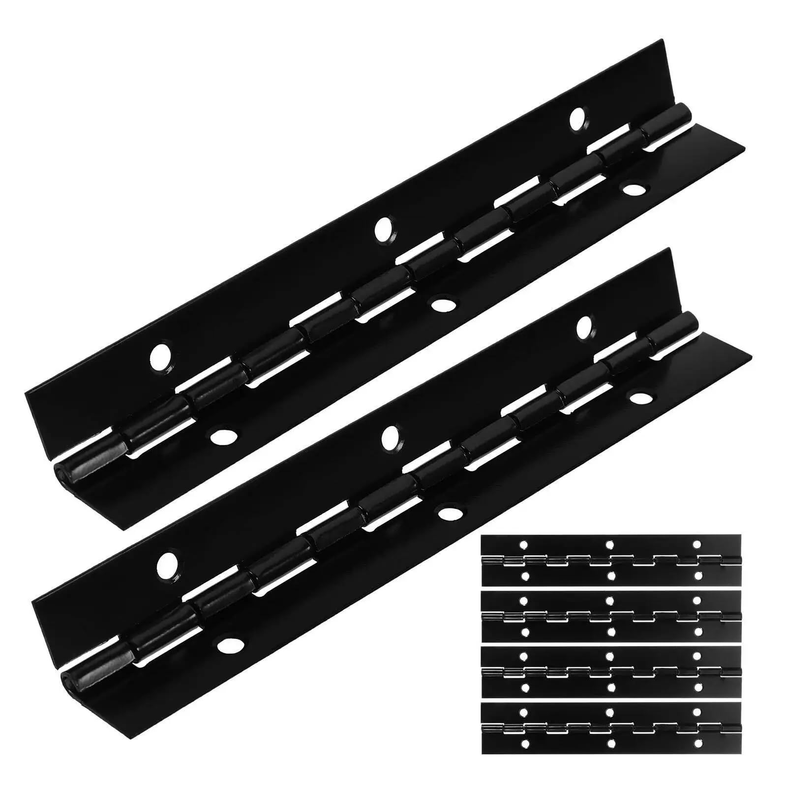 Bisagras de piano de alta resistencia, 11 bisagras de piano de hierro continuo de alta resistencia, color negro, 15 x 3 x 0,1 cm