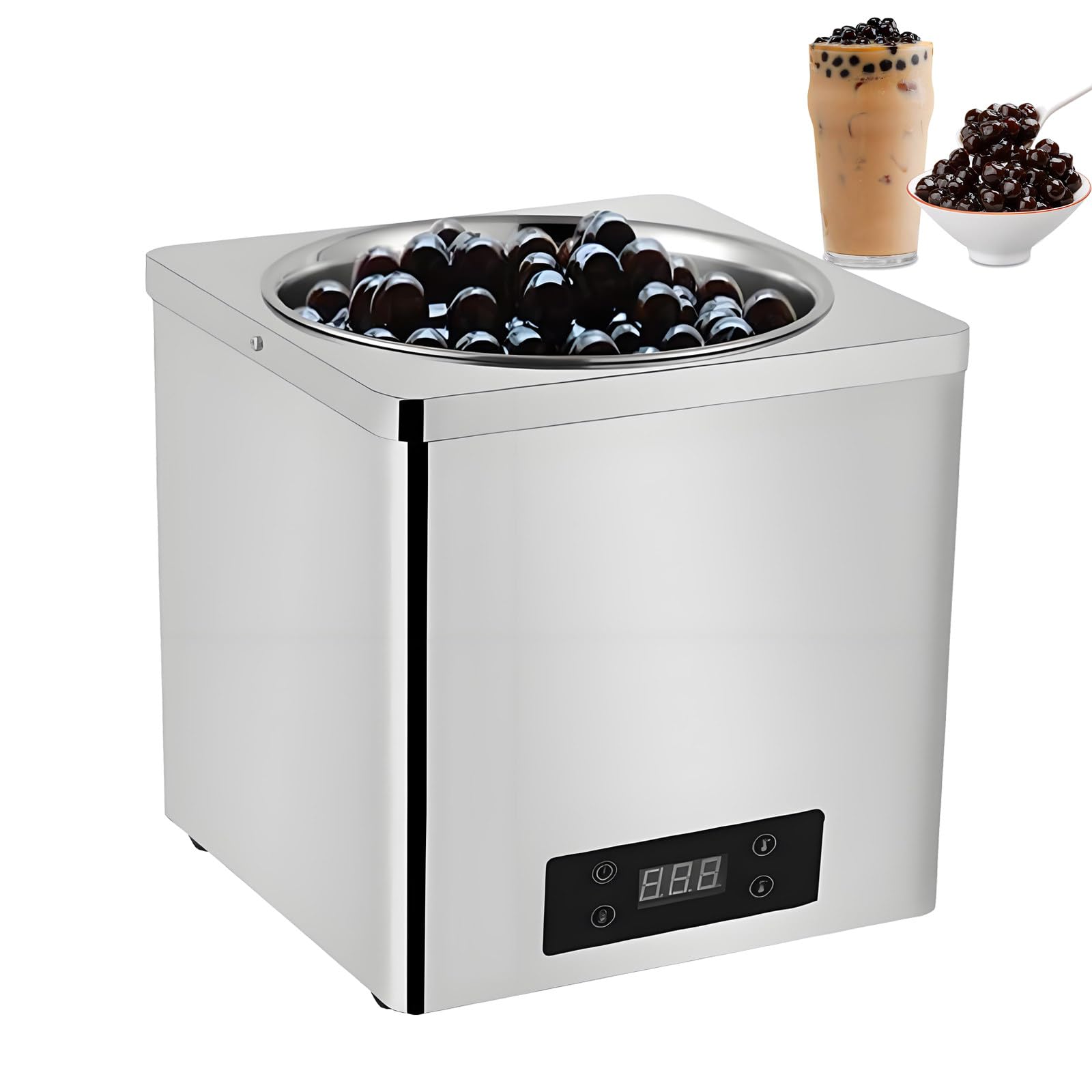 GSHSHOU Pearl Warmer Tapioca Machine,3L/7L Stainless Steel Milk Tea Shop Pearl Balls Warmer Machine,for Sushi,Rice,Milk Bubble Tea,Taro Ball 3L