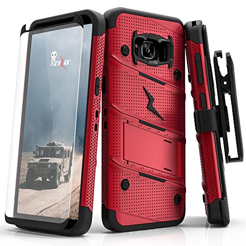 Samsung Galaxy S8 Case, Zizo [Bolt Series] w/ [Galaxy S8 Screen Protector] Kickst