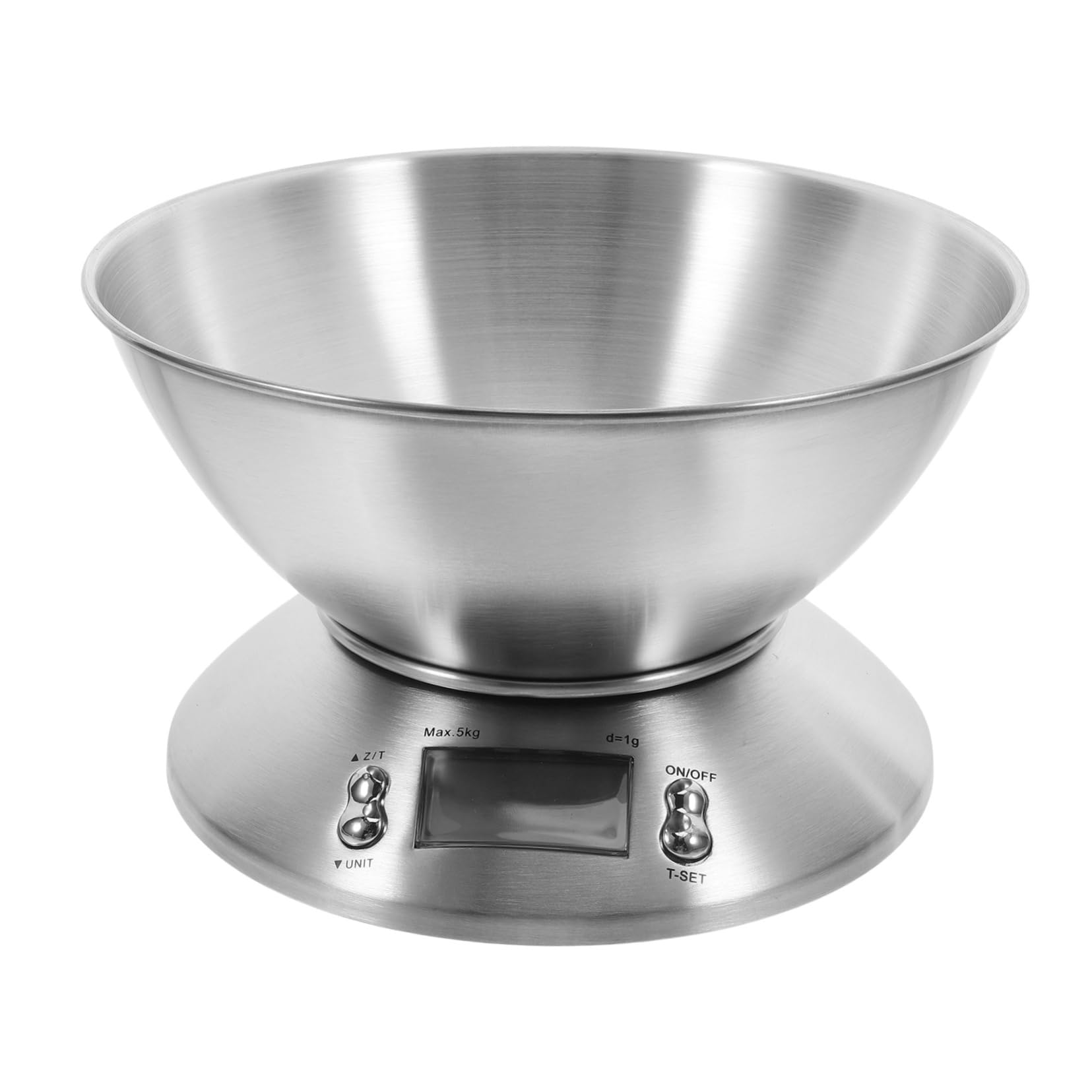Báscula Digital para Alimentos de Acero Inoxidable 5000g Plata | Preparación y Repostería, Operación Sencilla, Limpieza Fácil, Formato Compacto