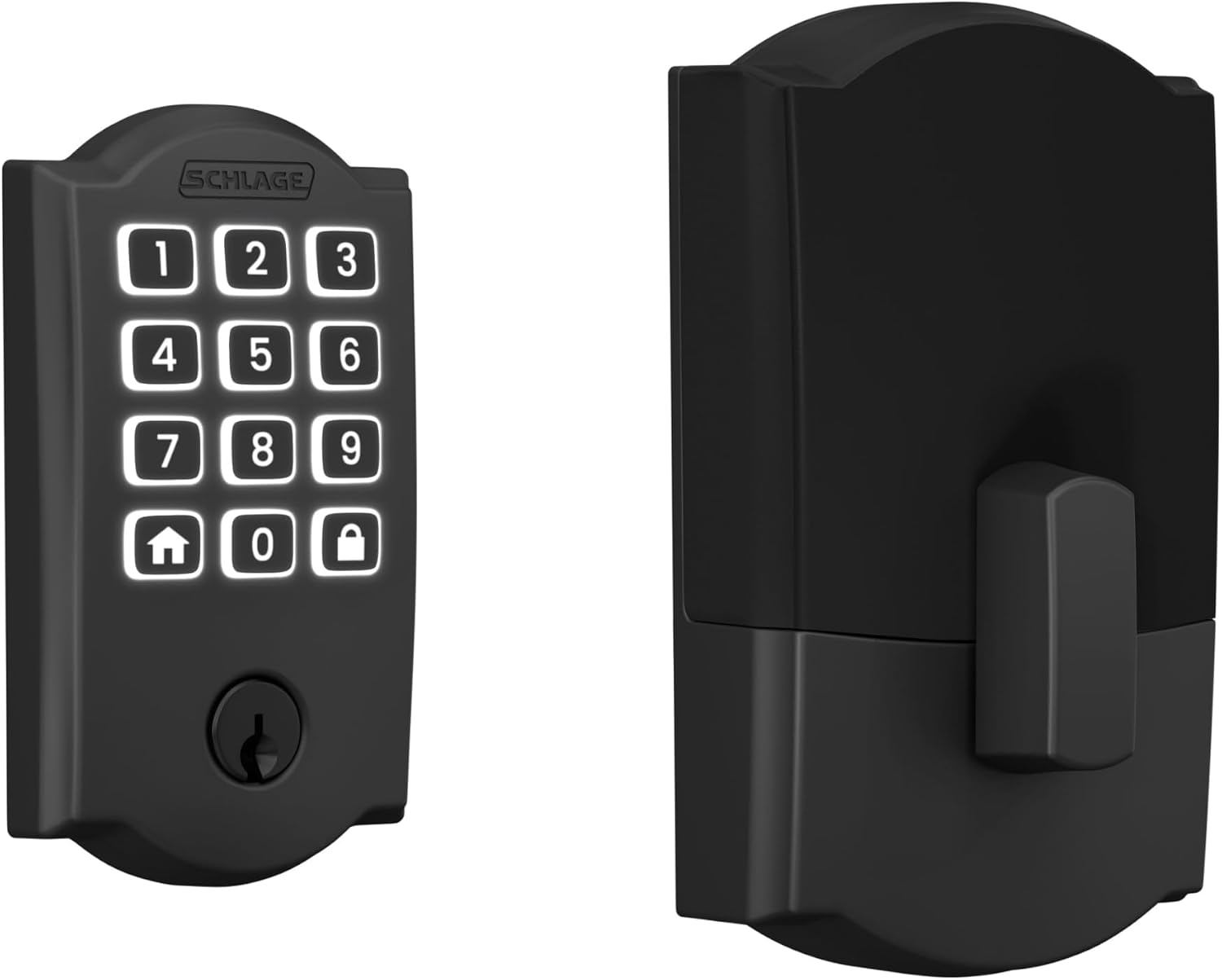 Arrive Smart WiFi Deadbolt Lock with Century Trim, Matte Black | Keyless entry door lock, Push button keypad, Built-in app control, Alexa, Google Home & Ring compatible, Certified security