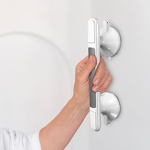 Miniatura 6 de Mango de ducha, barra de agarre de succión de 12 pulgadas para bañeras y duchas, mango de ventosa de sujeción fuerte, barra de seguridad para