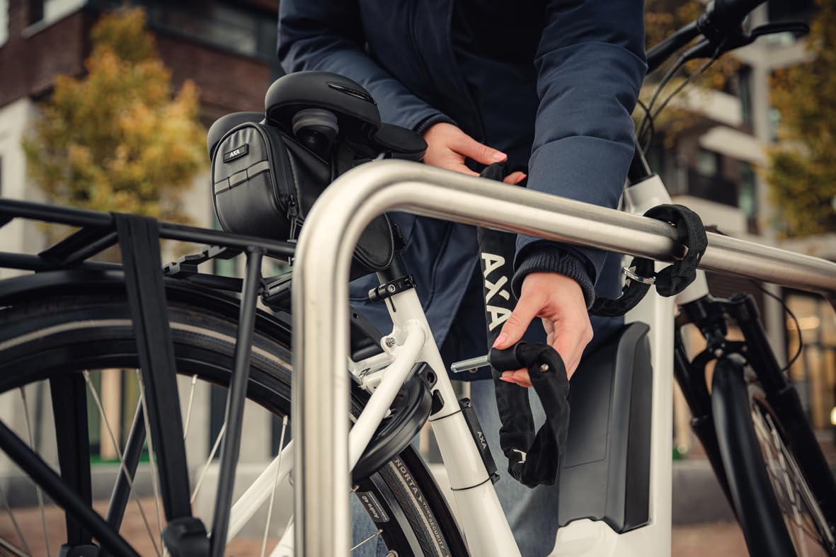 AXA Set Block XXL Retractable + ULC 130 + Sac de Transport – Kit de Cadenas pour Cadre avec chaîne rétractable et Sac – Haute sécurité