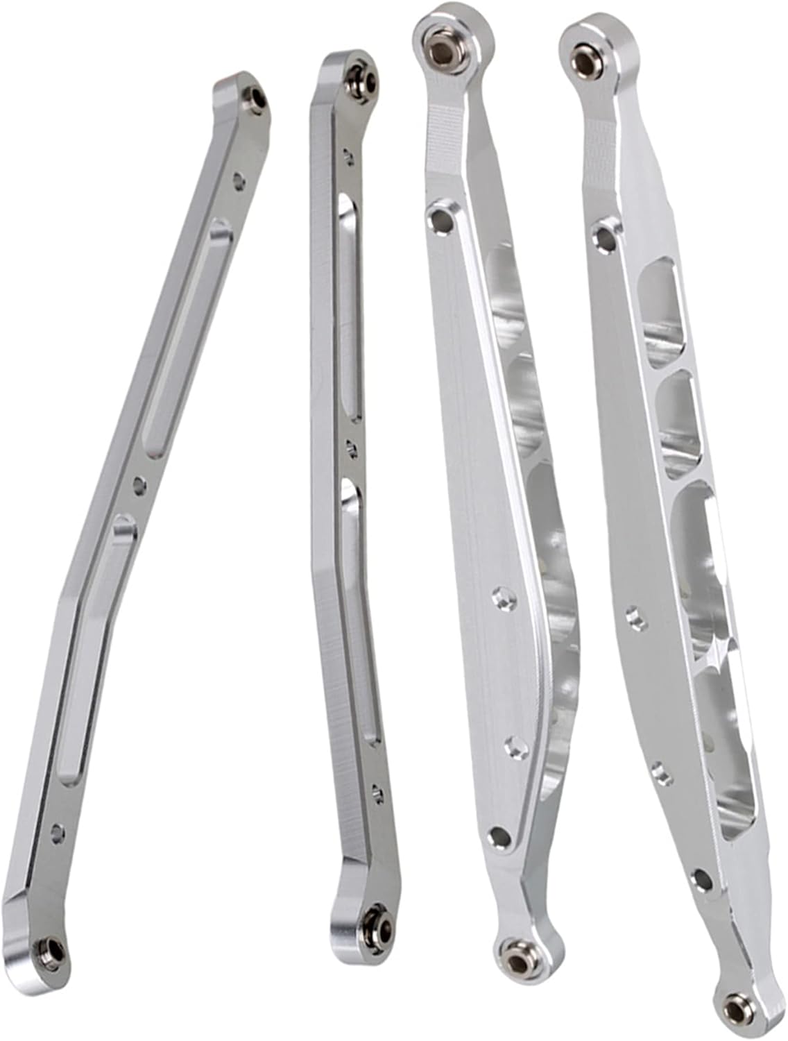 Mxfans 2Pcs RC Aluminum Rear Upper&Lower Suspension Arm Link Replacement for AXIAL 90026 1/10 RC Crawler Car Sliver