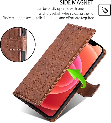 Miniatura 6 de Phone Cover Wallet Folio Case for XIAOMI REDMI K40, Premium PU Leather Slim Fit Cover for REDMI K40, 3 Card Slots, Portable, Brown