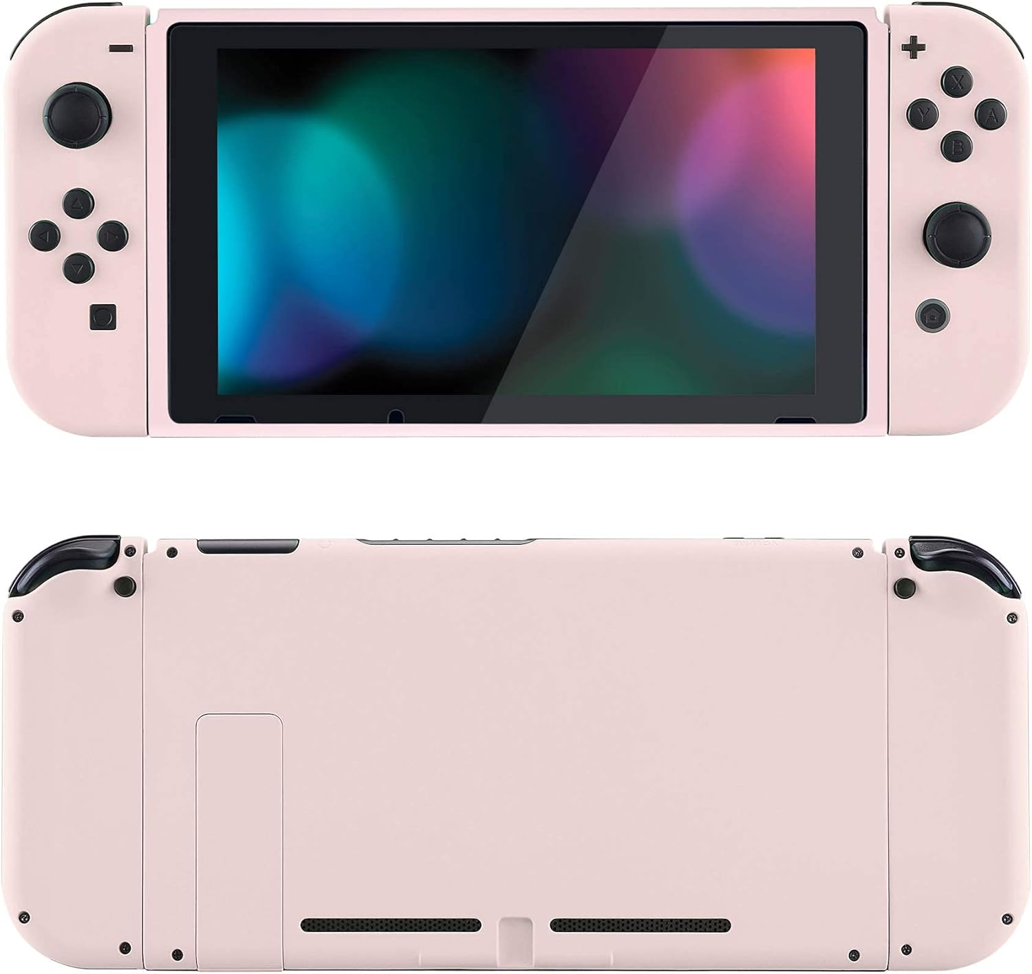 eXtremeRate Pink Front Back Plate for Nintendo Switch Console, NS Joycon Handheld Controller Housing with Full Set Buttons, Full Set Replacement Shell for Nintendo Switch - Switch NOT Included