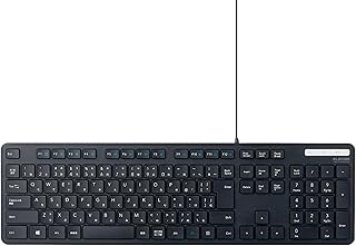 エレコム(ELECOM) 有線キーボード TK-FCM108KBK 薄型 メンブレン式 抗菌 フルサイズ テンキー付 ブラック