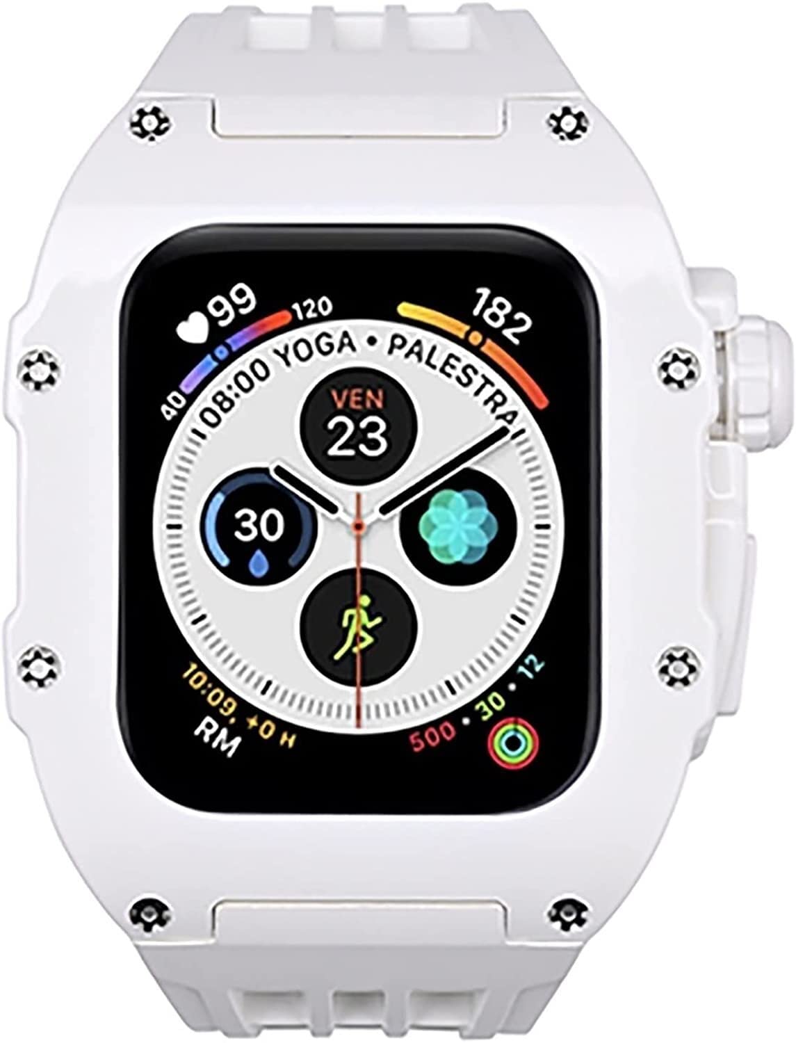 Correa de goma para Apple Watch Ultra que transforma tu reloj con un bisel protector robusto 8