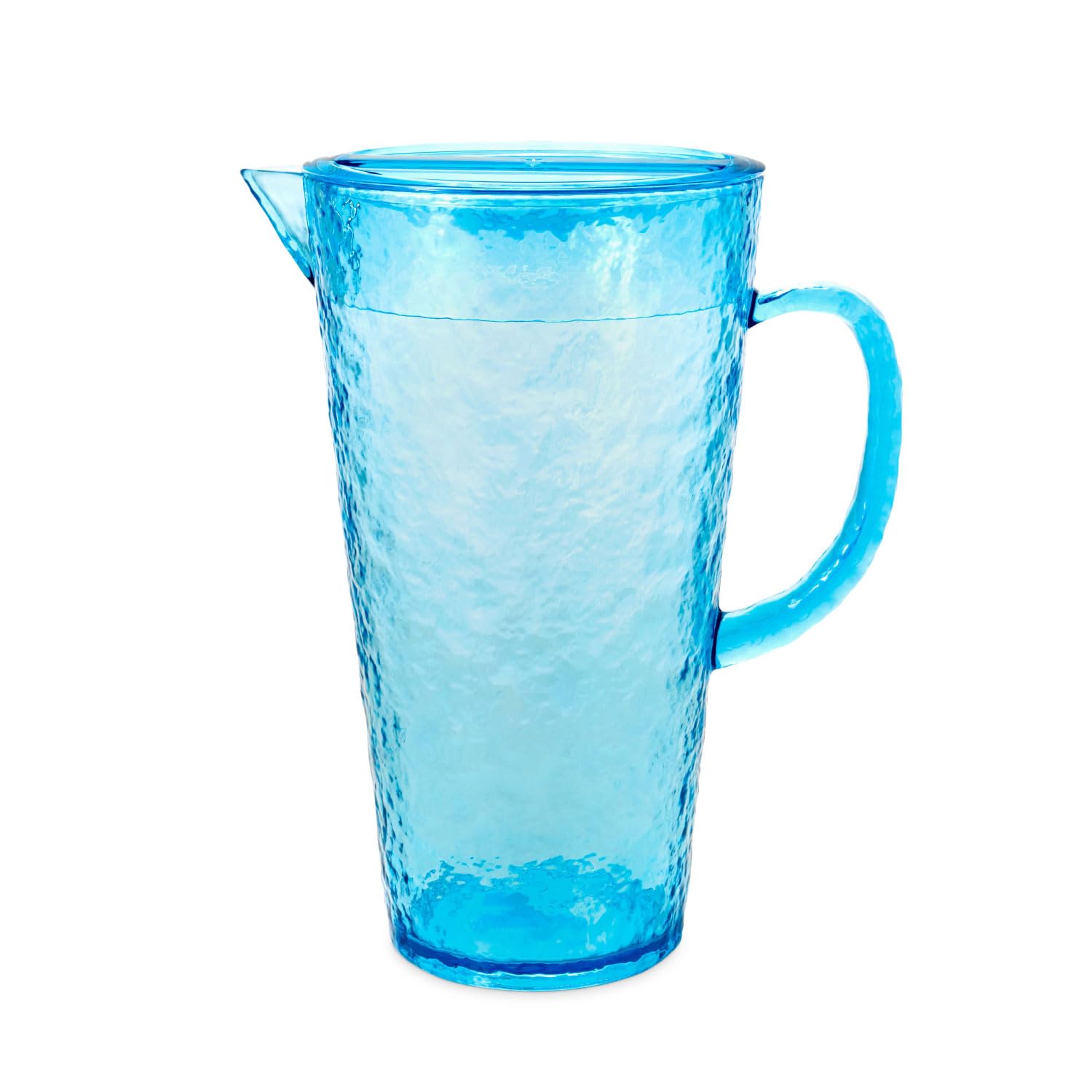 BAYSIDE Lulworth Acrylic Water Jug, 1.9L Blue Water Jug with Lid, Shatterproof Durable Pitcher, Unbreakable Liquid Beverage Container with Handle, BPA Free Container