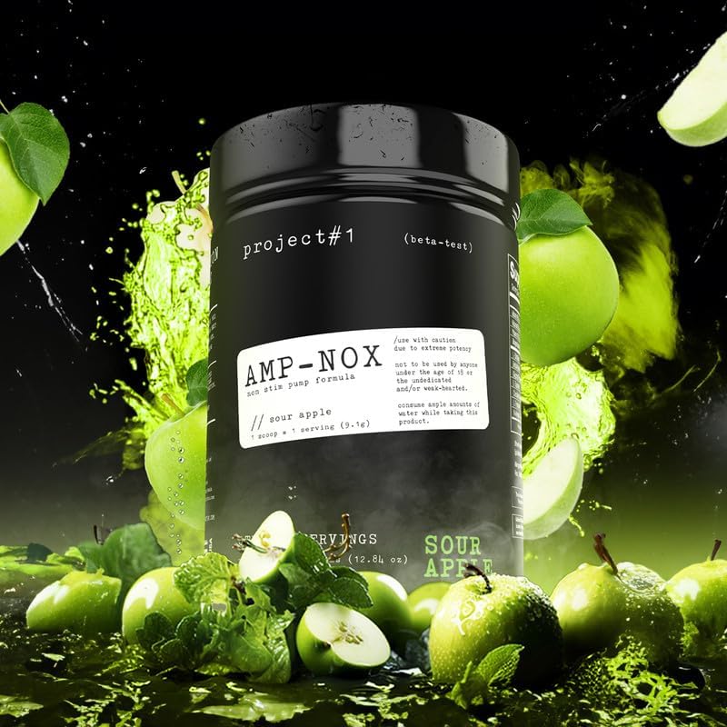 Miniatura 5 de Project #1 AMP-NOX Polvo de antes y después del entrenamiento para aumentar la concentración y la bomba  Bebida proteica energizante para