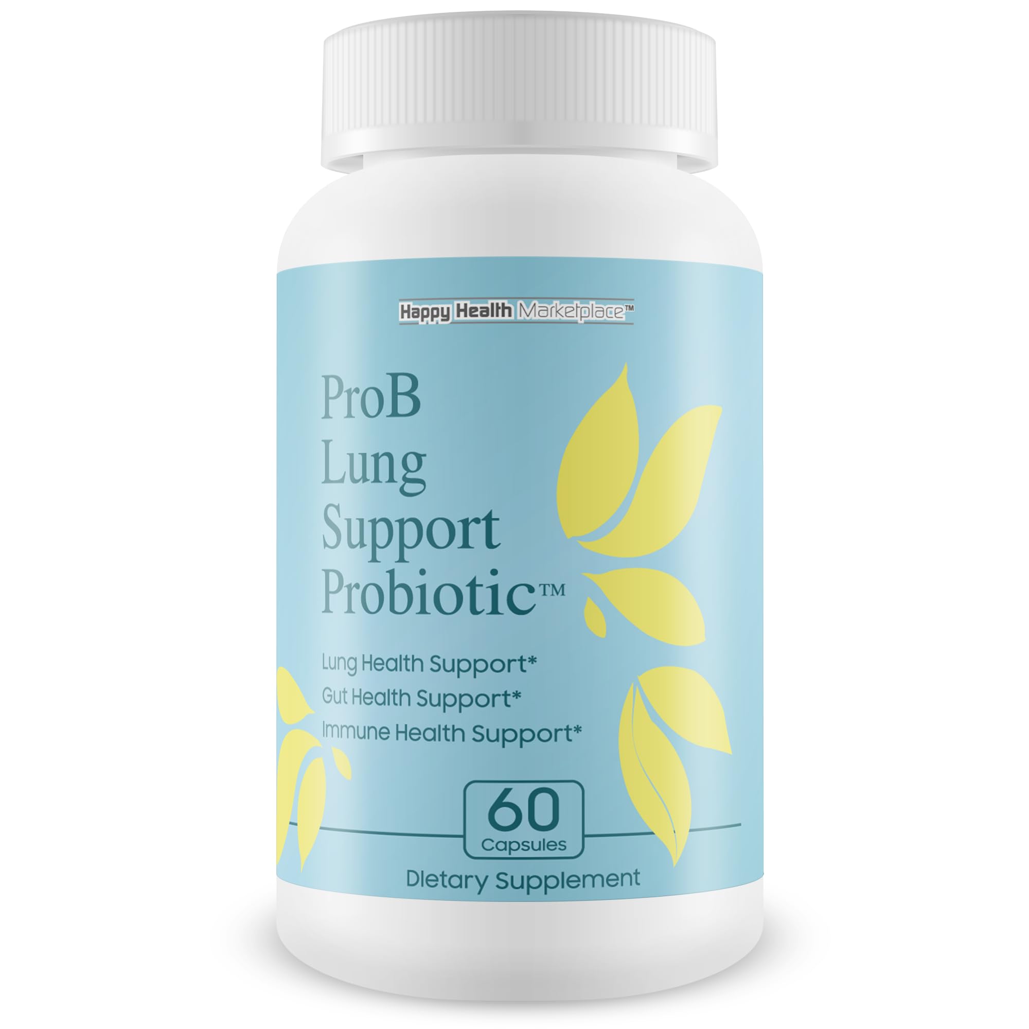 Pro B Lung Support Probiotic - Our Best Lung Support Supplement - Lung Probiotics for Lungs - Prebiotic Lung Probiotic - Healthy Lungs Supplement - Lung Health Supplements - Clear Lungs Supplement