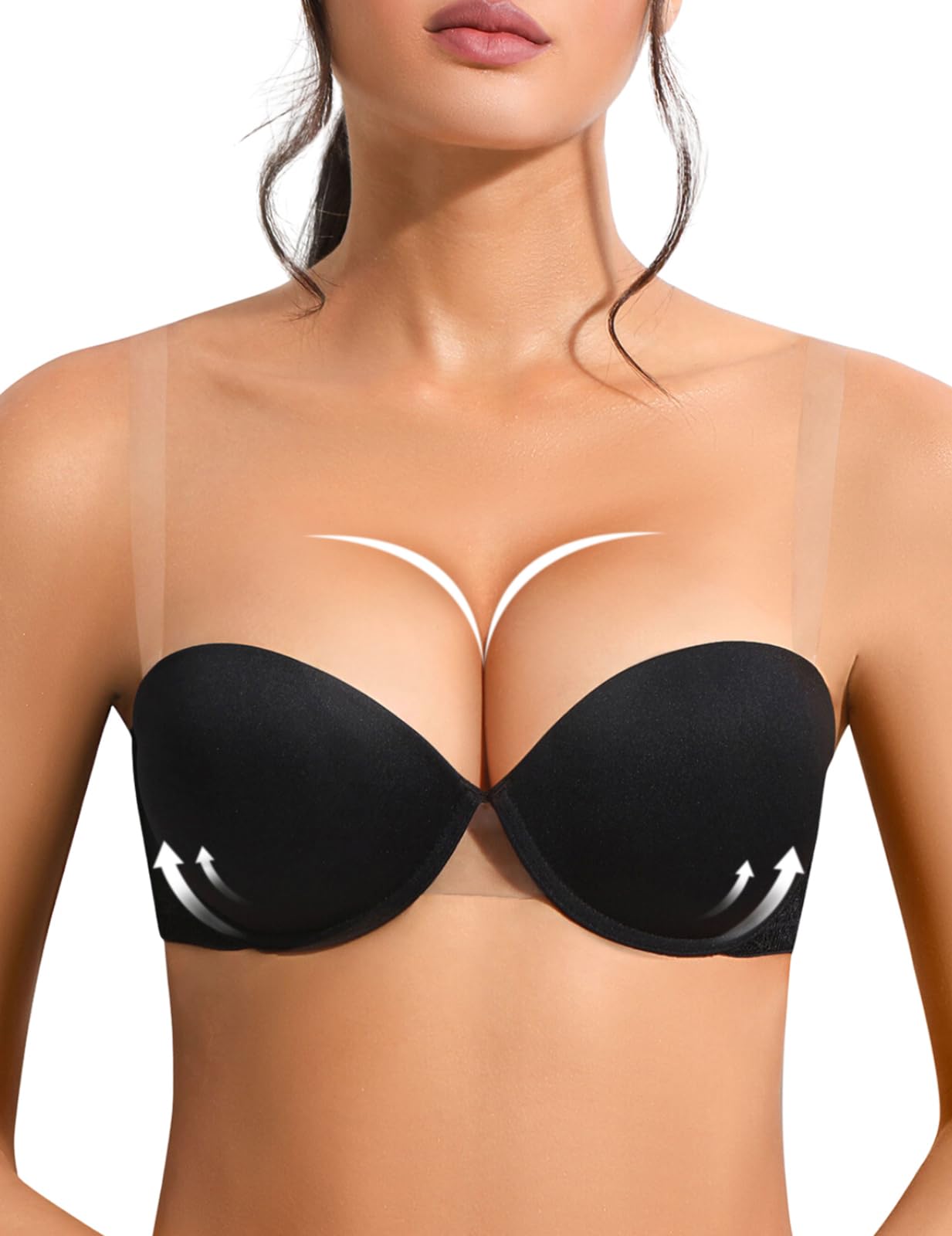 Necalisi Reggiseno Da Donna In Pizzo Floreale Push-up Senza Ferretto Bralette Sexy Scollo A V - Foto 8