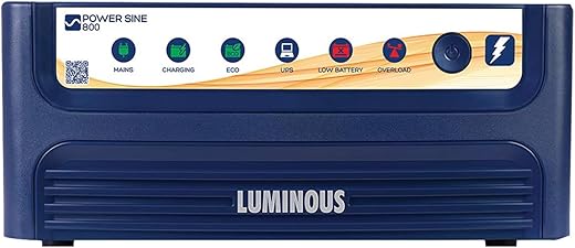 Luminous Power Sine 800 Pure Sine Wave 700VA/12V Inverter for Home, Office and Shops | Reliable Power Backup | High Performance | Easy Installation...