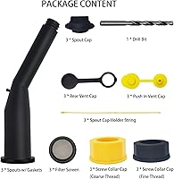 Vista 8 de Gas Can Spout Replacement Universal Kit Leakproof Angle Nozzles Gasket Filter Screen Vent Cap Drill Bit for Old Style Gas Can Compatible with