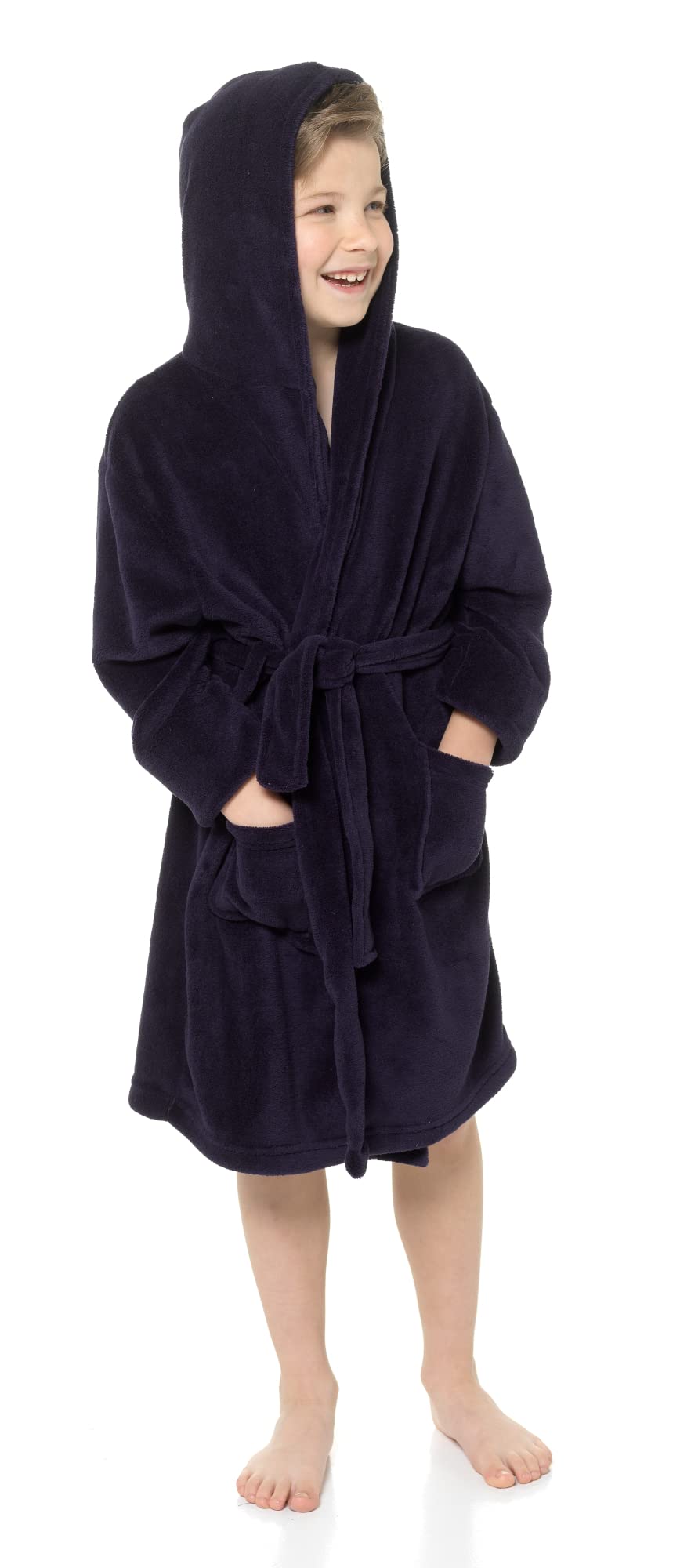 Strong Souls Boys Dressing Gown Soft Fleece Hooded Robe Kids Bathrobe for Teenagers Housecoat Loungewear