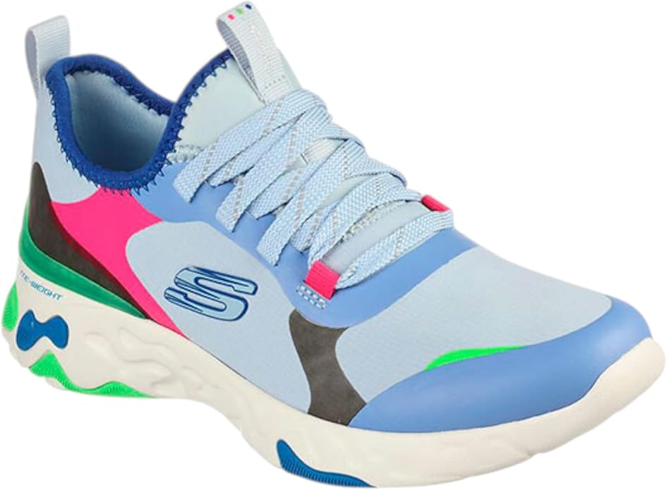 Skechers Womens Eclipse-Stride Walking Athletic Shoes White Multi