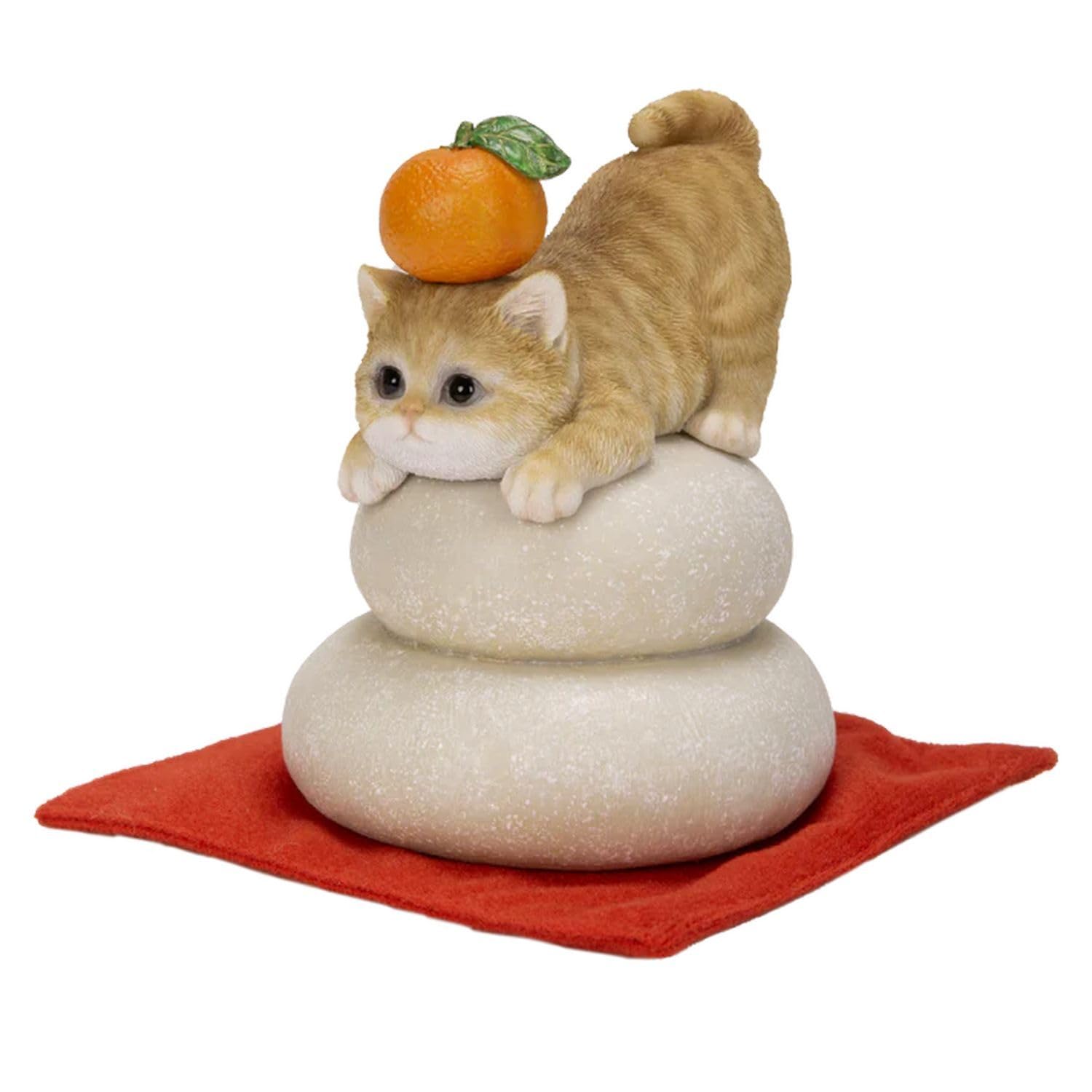 ウービア 鏡餅 茶トラ猫フィギュア