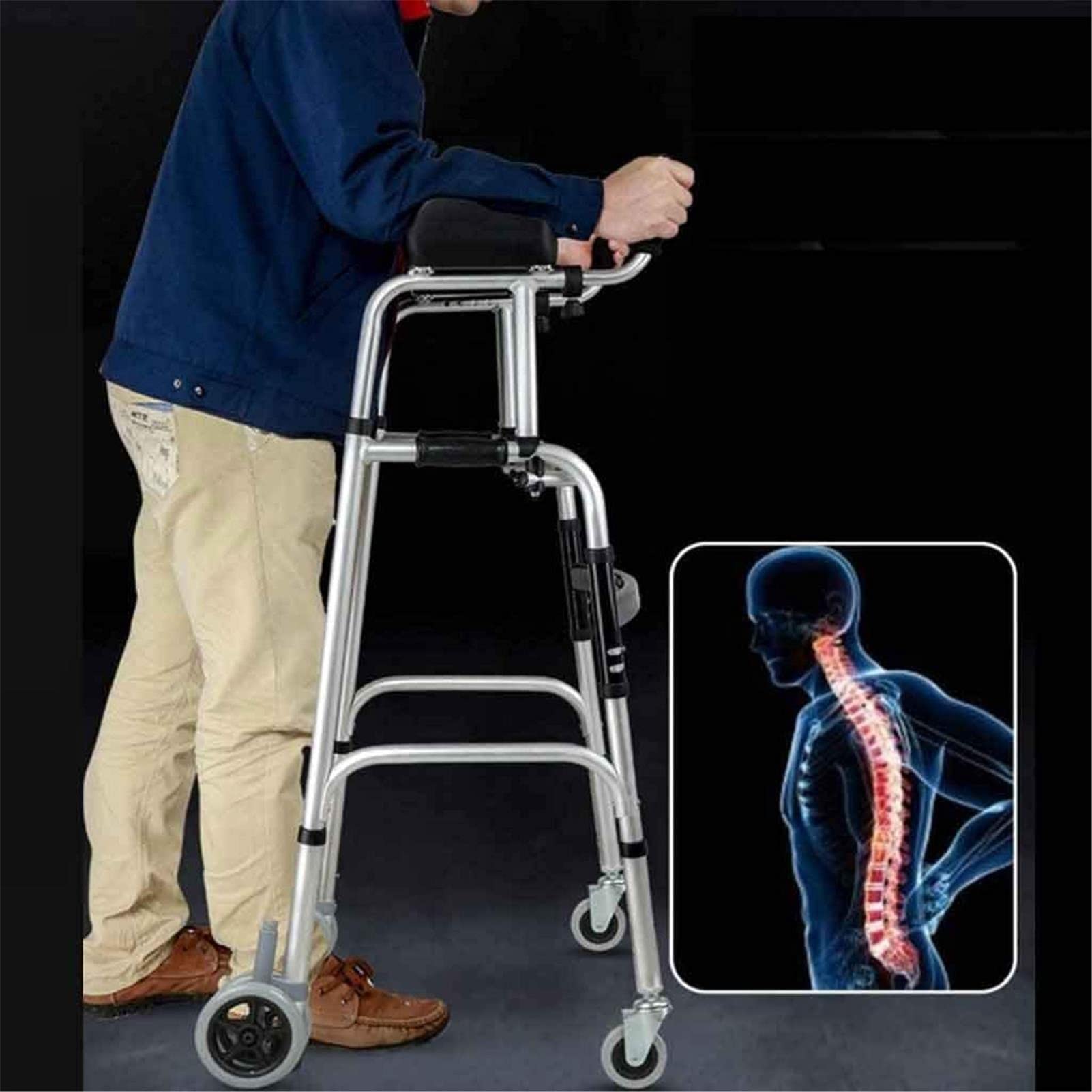 Andadores para personas mayores Andador vertical para ancianos Andador con asiento y ruedas Andador con asiento Andador con ruedas Andadores con ruedas para movilidad limitada con discapacitados,