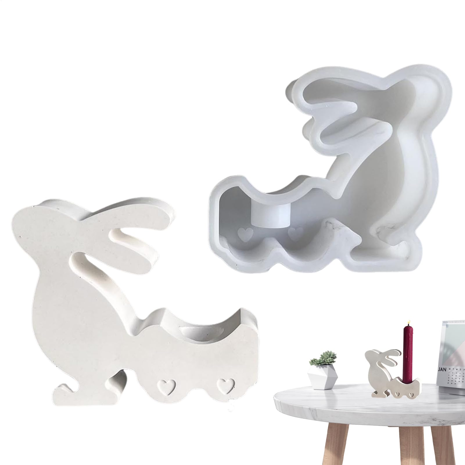 Moulage en résine de lapin créatif pour bougeoirs de table printanière