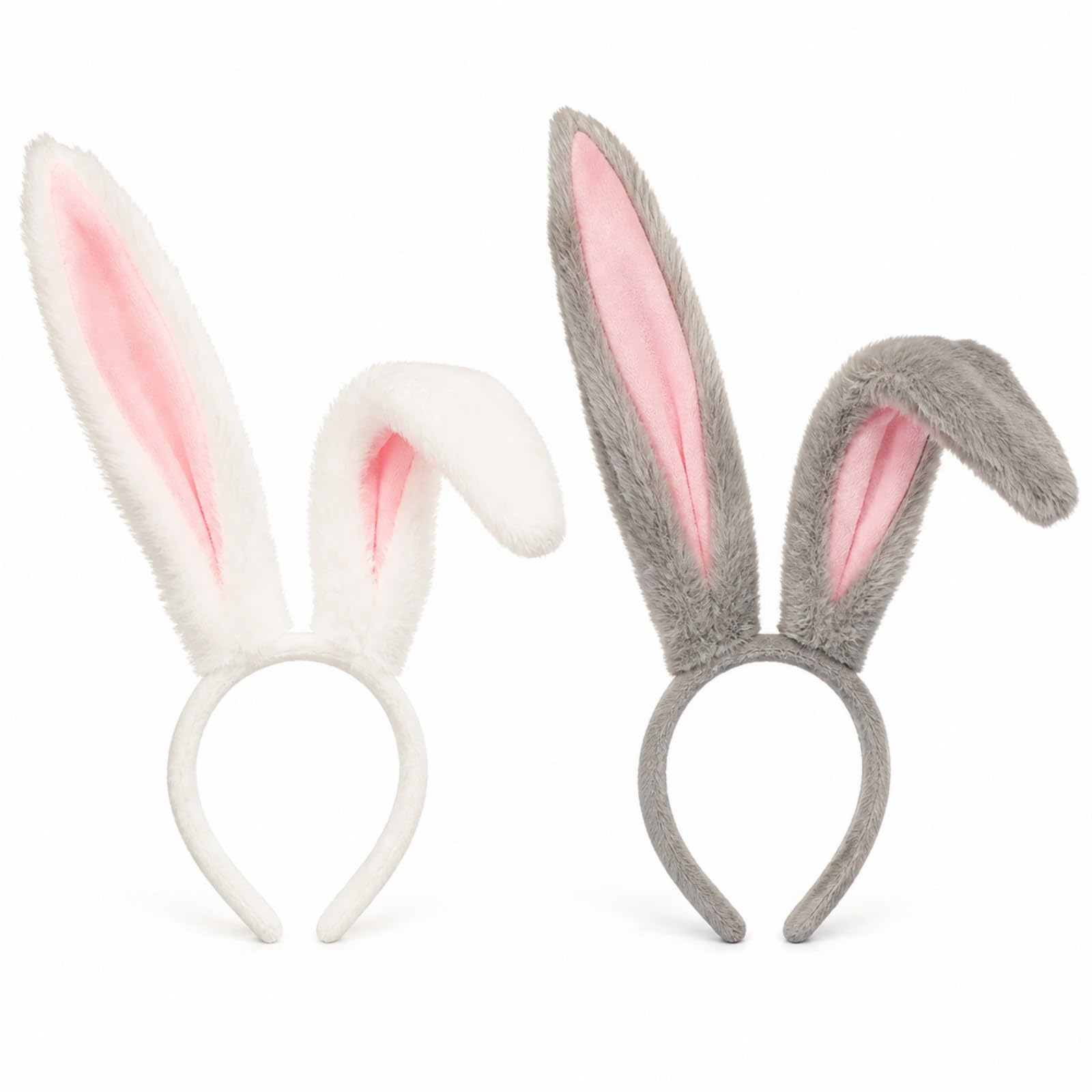 Ufyuayig 2 Pack Rabbit Ears Headbands, Bendable Plush Hairbands