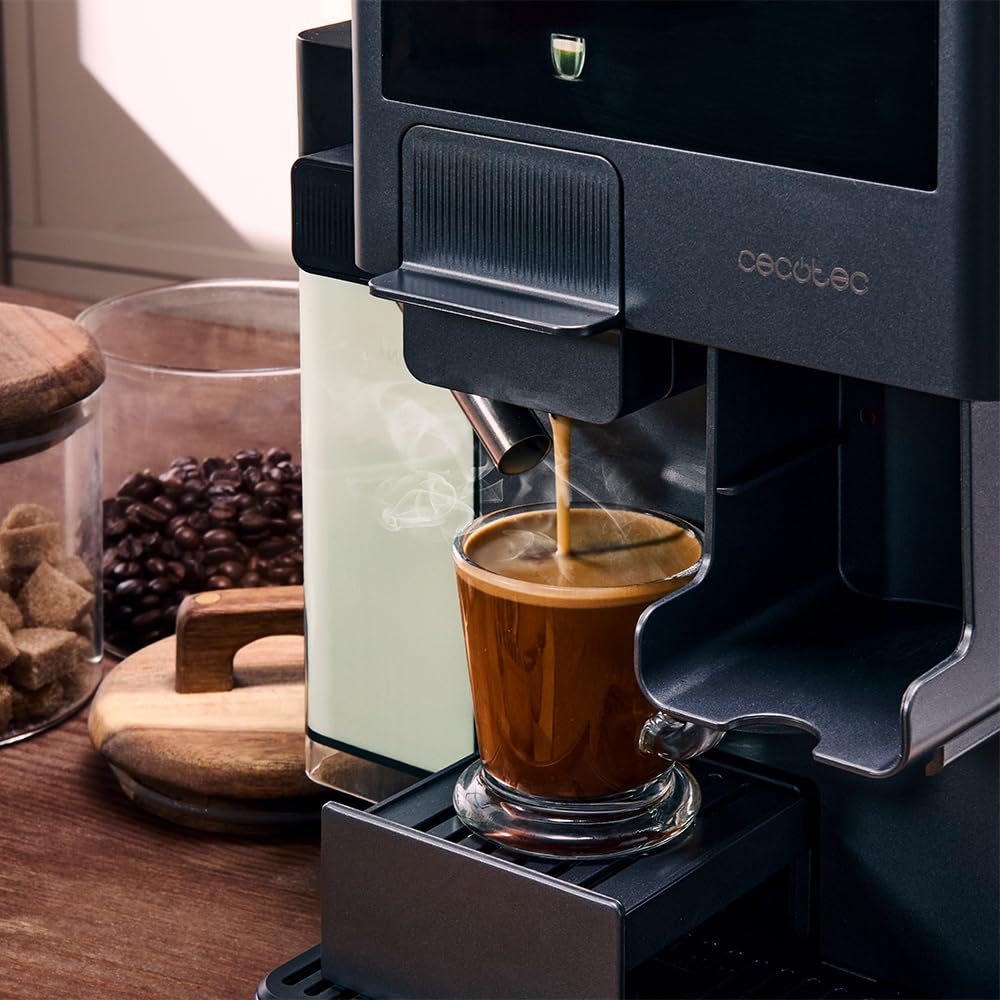 Cecotec Freestyle Grind & Latte Kaffeekapselmaschine, 1400 W, 20 bar, Multi-Kapseln, konische Mühle, 1,6 l Wassertank, 300 ml Milch, Thermoblock, Touchscreen