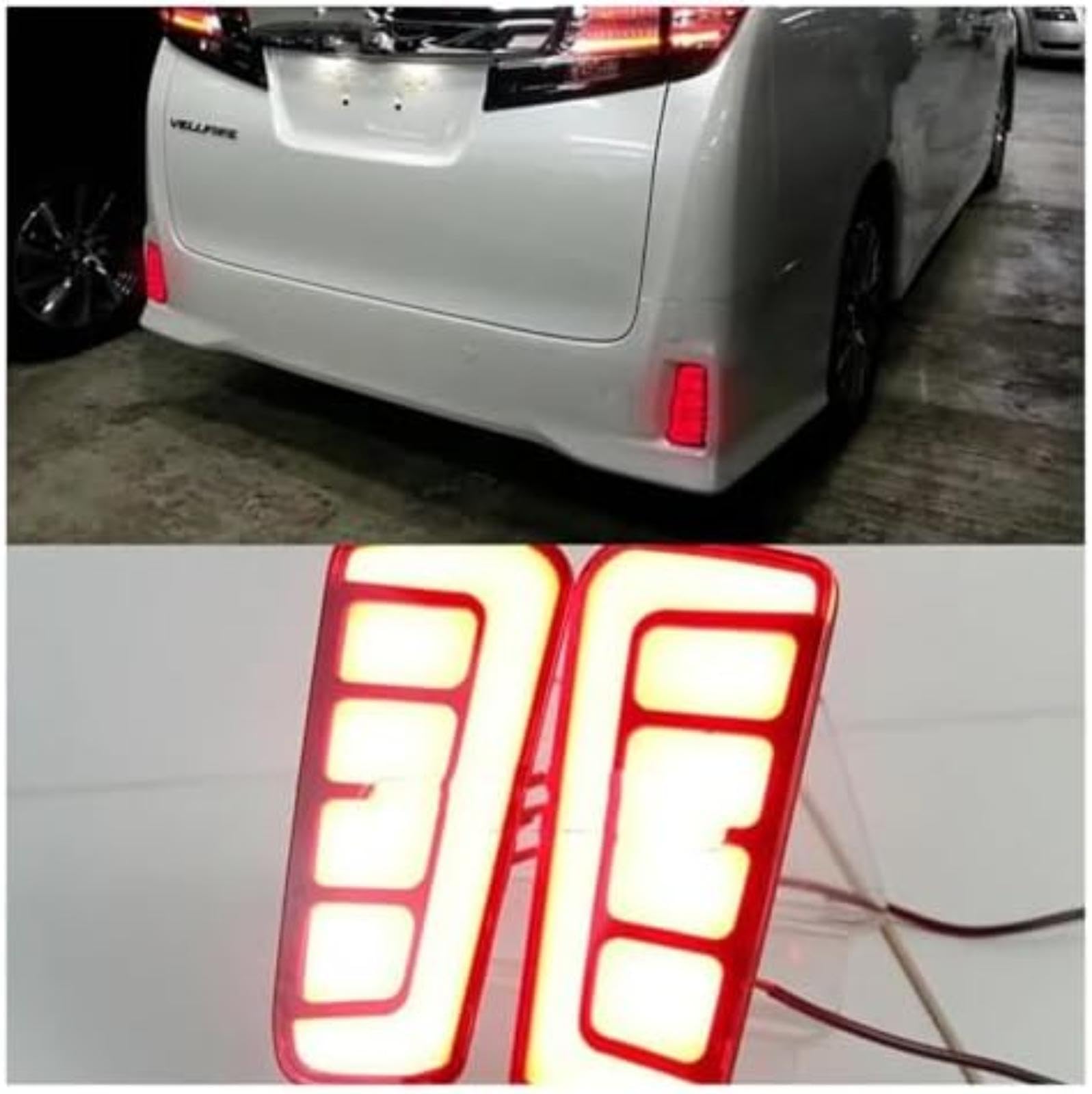 Luce posteriore di ricambio, per Vellfire, per Alphard 2016-2020 2 pezzi 3 funzioni Riflettore LED Fendinebbia Paraurti Freno automatico Indicatore di direzione Coda (Smoke Cover)