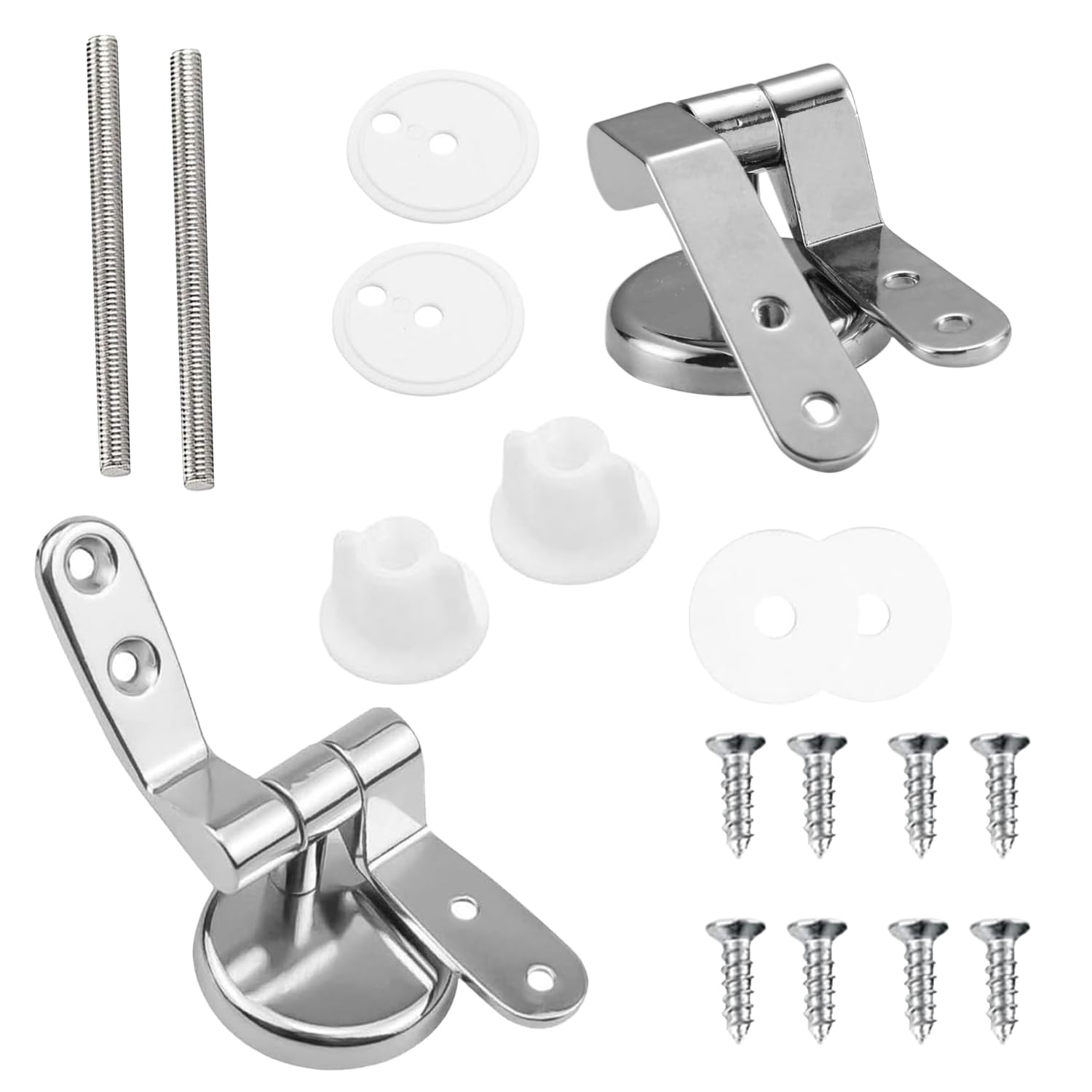 Toilet Seat Fittings Replacement Kit – Zinc Alloy Adjustable Top Fix Toilet Seat Fittings, Rust-Resistant and Easy to Install