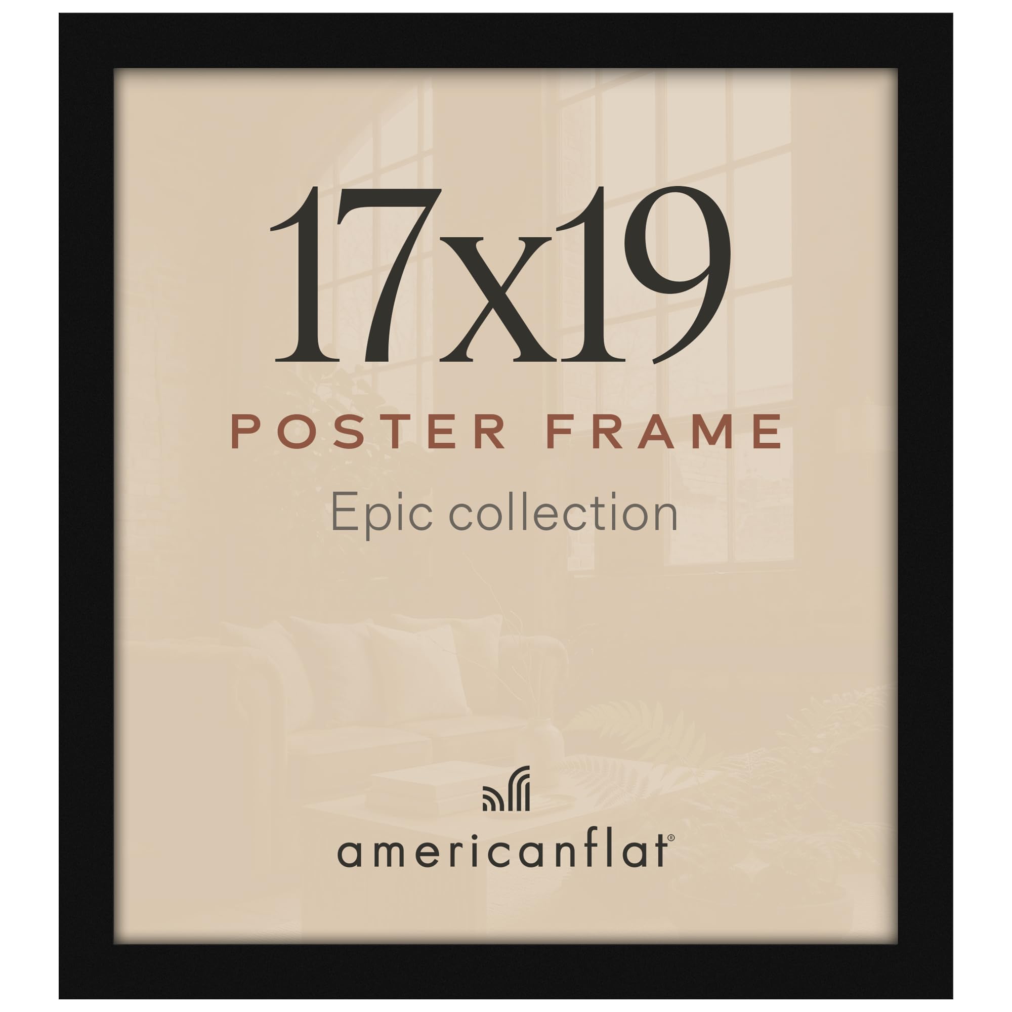 Americanflat 17x19 Poster Frame - Engineered Wood - Black
