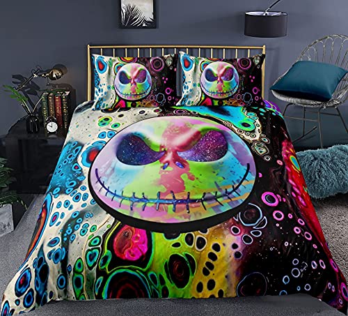WINUO Décoration d'halloween Housse de Couette 140x200cm, Impression Numérique 3D Jack Parure de...