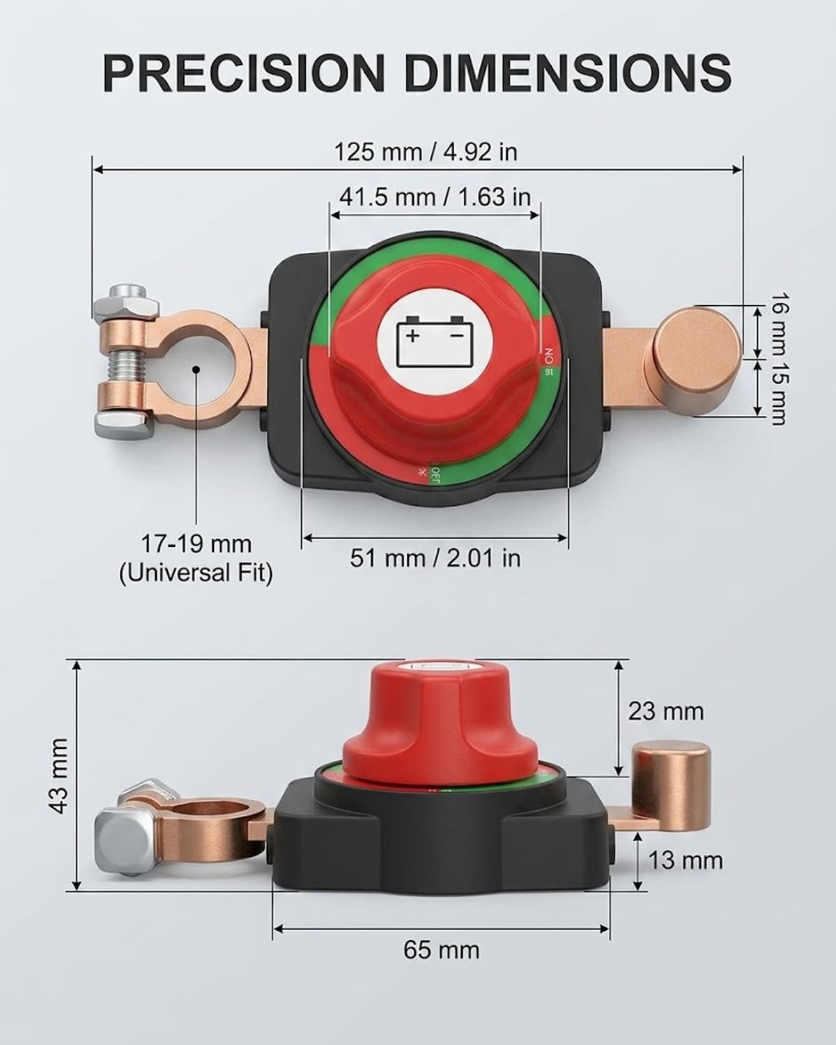 Staccabatteria 12-48V Impermeabile per Auto Moto Camion Barca. Isolatore sicurezza, evita scarica e furto veicoli.