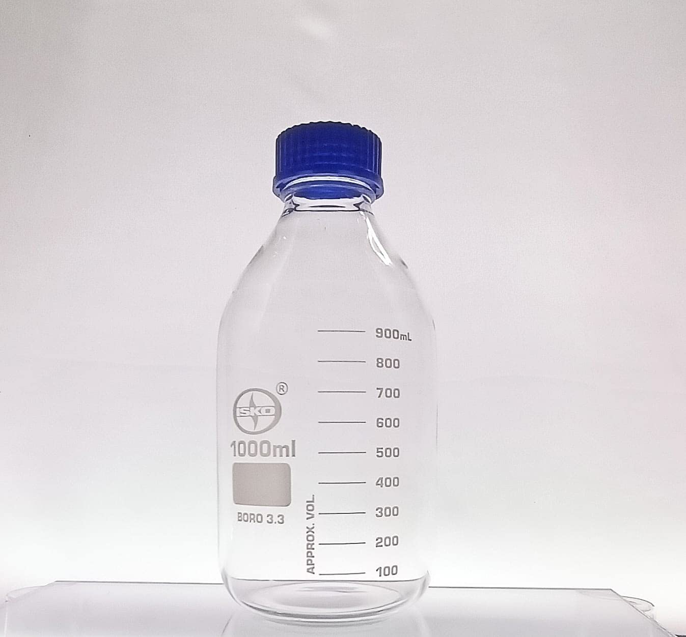 ISKO® Borosilicate Glass Reagent Bottle With Screw Cap, 1000ml