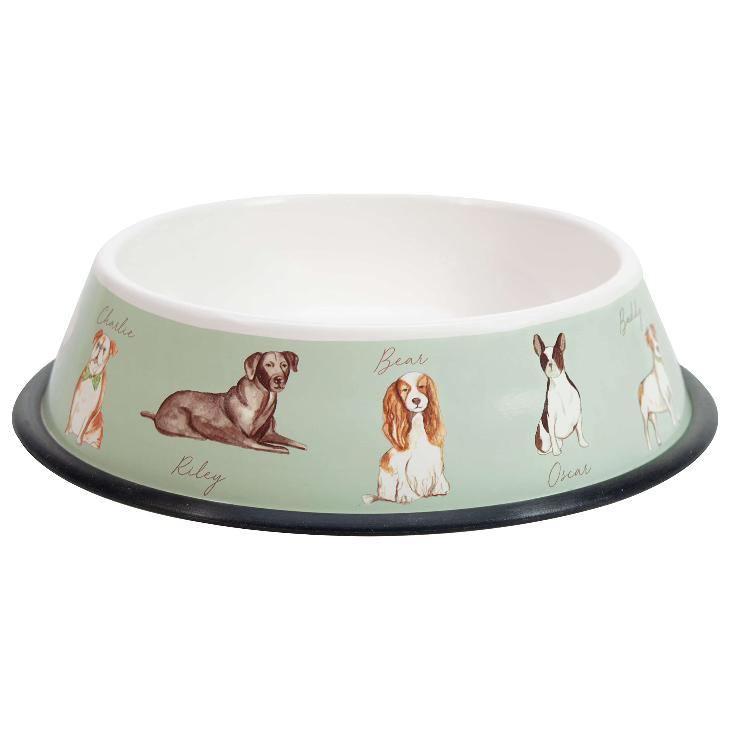 Pastel Pet Furry Friends Dog Bowl, 22cm Steel Dog Bowl, Dog Food Bowl, Dog Treat Bowl