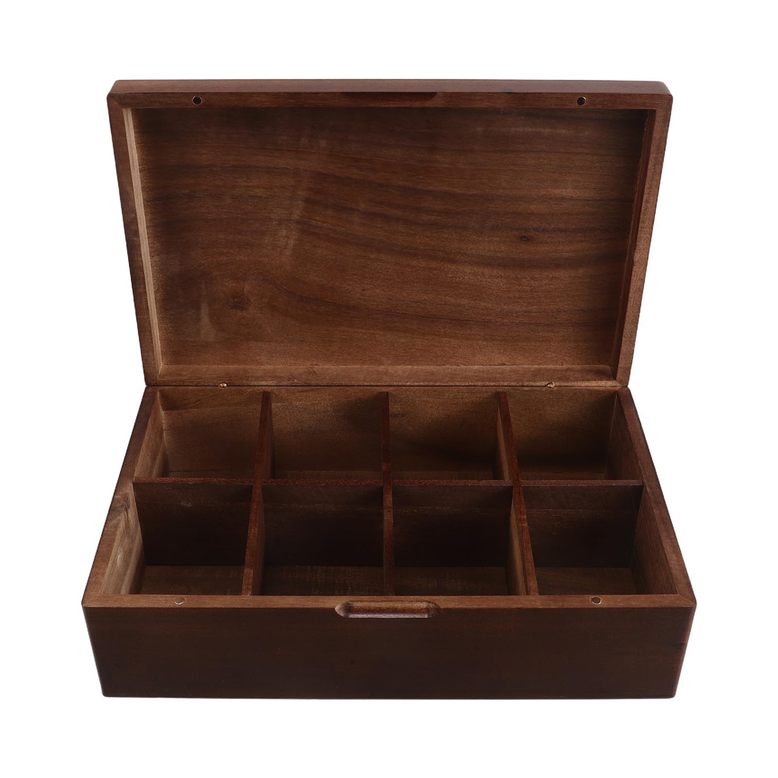 Boîte à Thé Style Vintage à 8 Compartiments avec Couvercle, en Bois