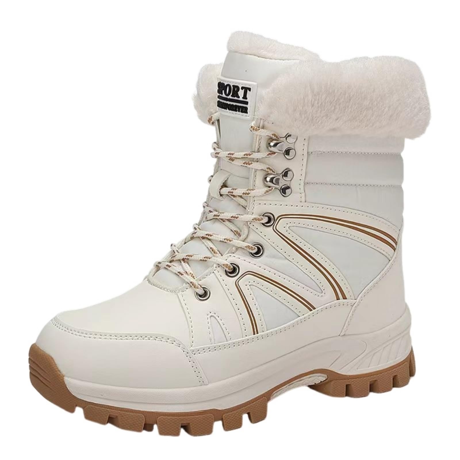 ENEN Bottes de Neige Imperméable Femme Homme 36-42, Bottes Femme Hiver Fourré Antidérapantes Semelle en Caoutchouc Chaude Confortable pour Extérieur, Randonnée