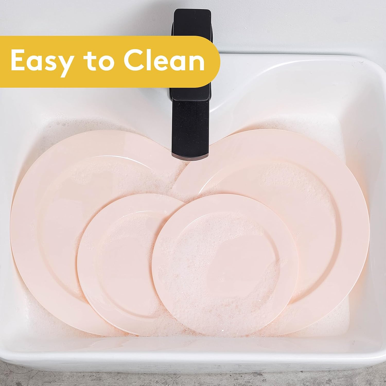 Goodluck 200PCS Disposable Pink Plastic Plates, Heavy Duty Disposable with 100 10.25 inch and 100 7.5 inch Dessert Plates for Party, Wedding, Baby Shower, Valentines - Image 7