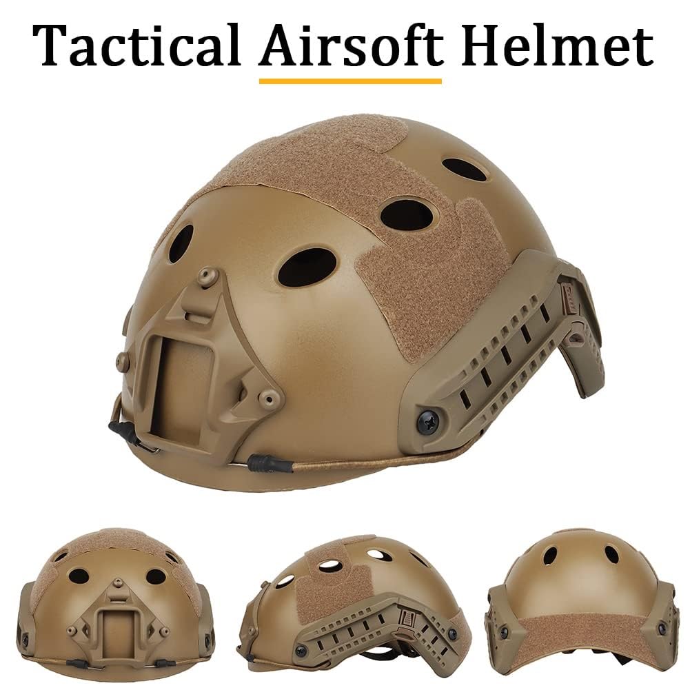 Set Casco Tattico da Softair con Cuffie Antirumore Maschera da Paintball Regolabile Torcia Elettrica for Giochi di Sopravvivenza All'aperto