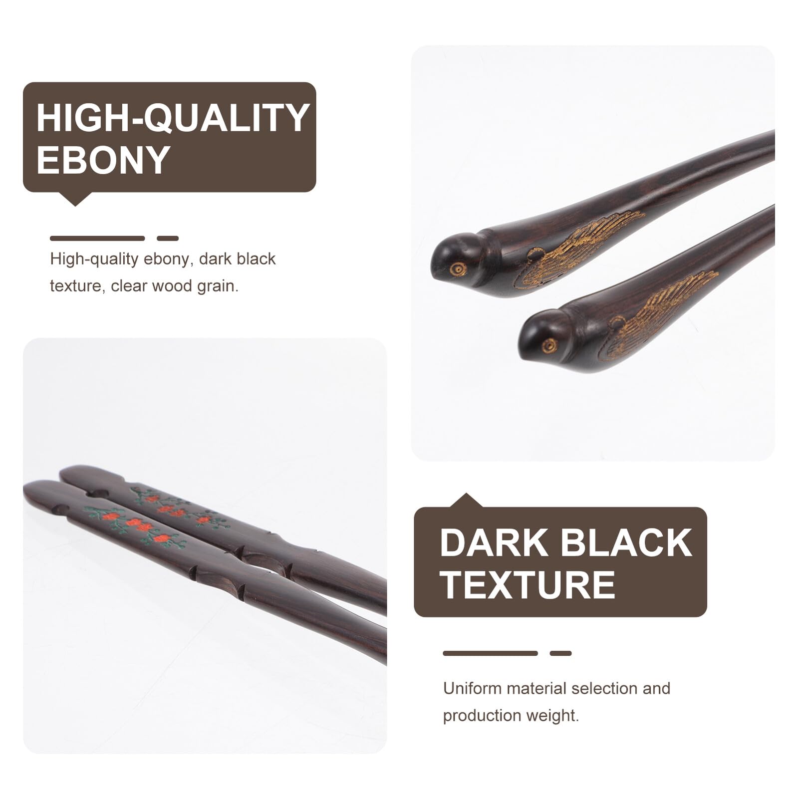 BESTonZON Martelletti Lisci a Dulcimer Ebano in di Piccolo Forma e Strumenti Animale con Secchio, Set di 1 Coppia Efficienti Nero Praticare